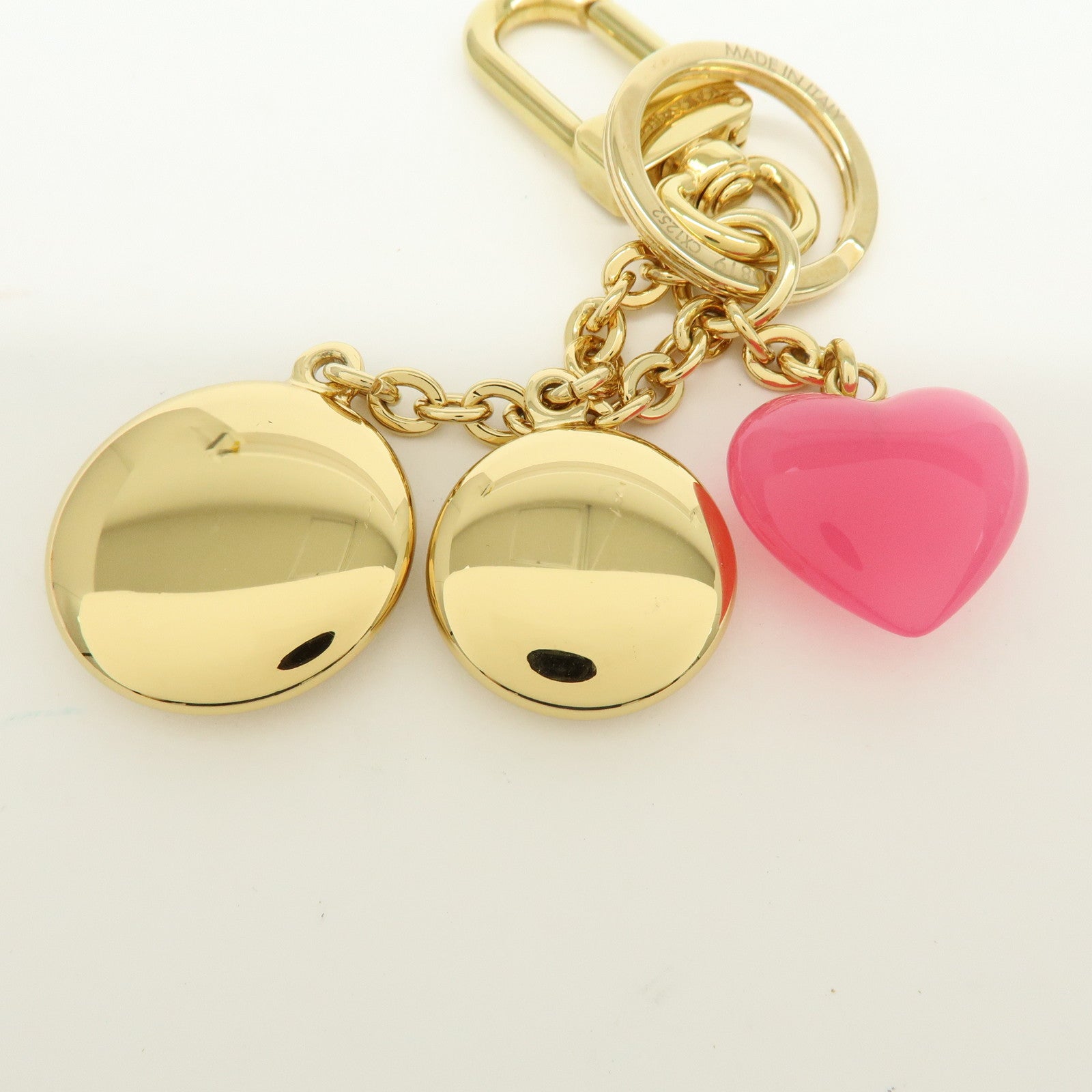 Louis Vuitton Metal Porte Cles LV Enamored Bag Charm Gold M00819