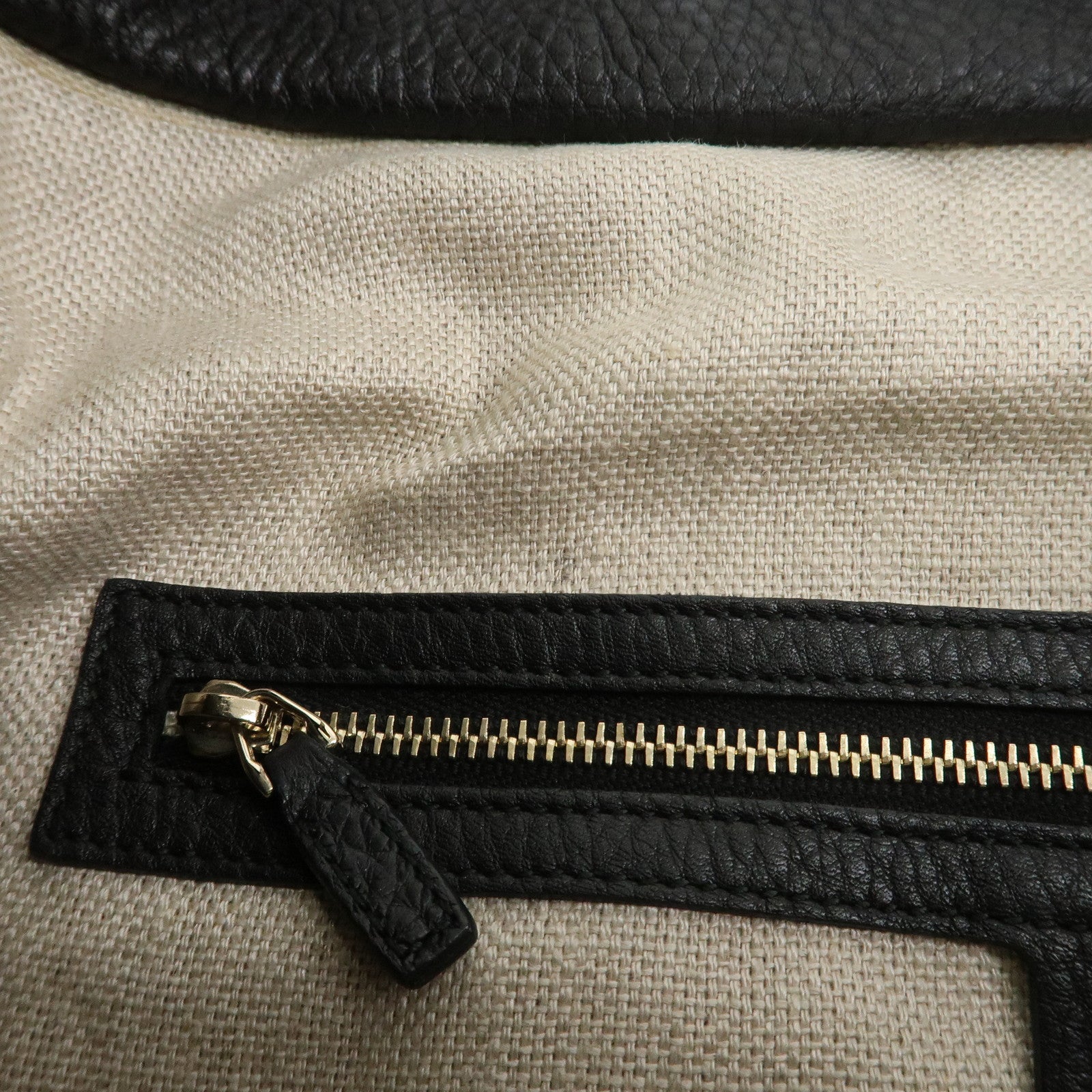 GUCCI Greenwich Logo Leather Shoulder Bag Hand Bag Black 257050