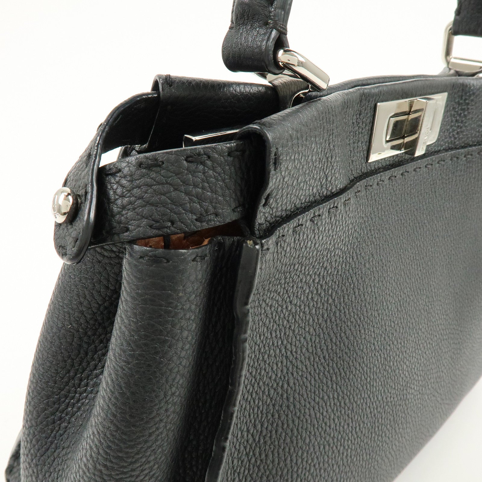 FENDI Selleria Peekaboo Leather 2Way Bag Hand Shoulder Bag 8BN290