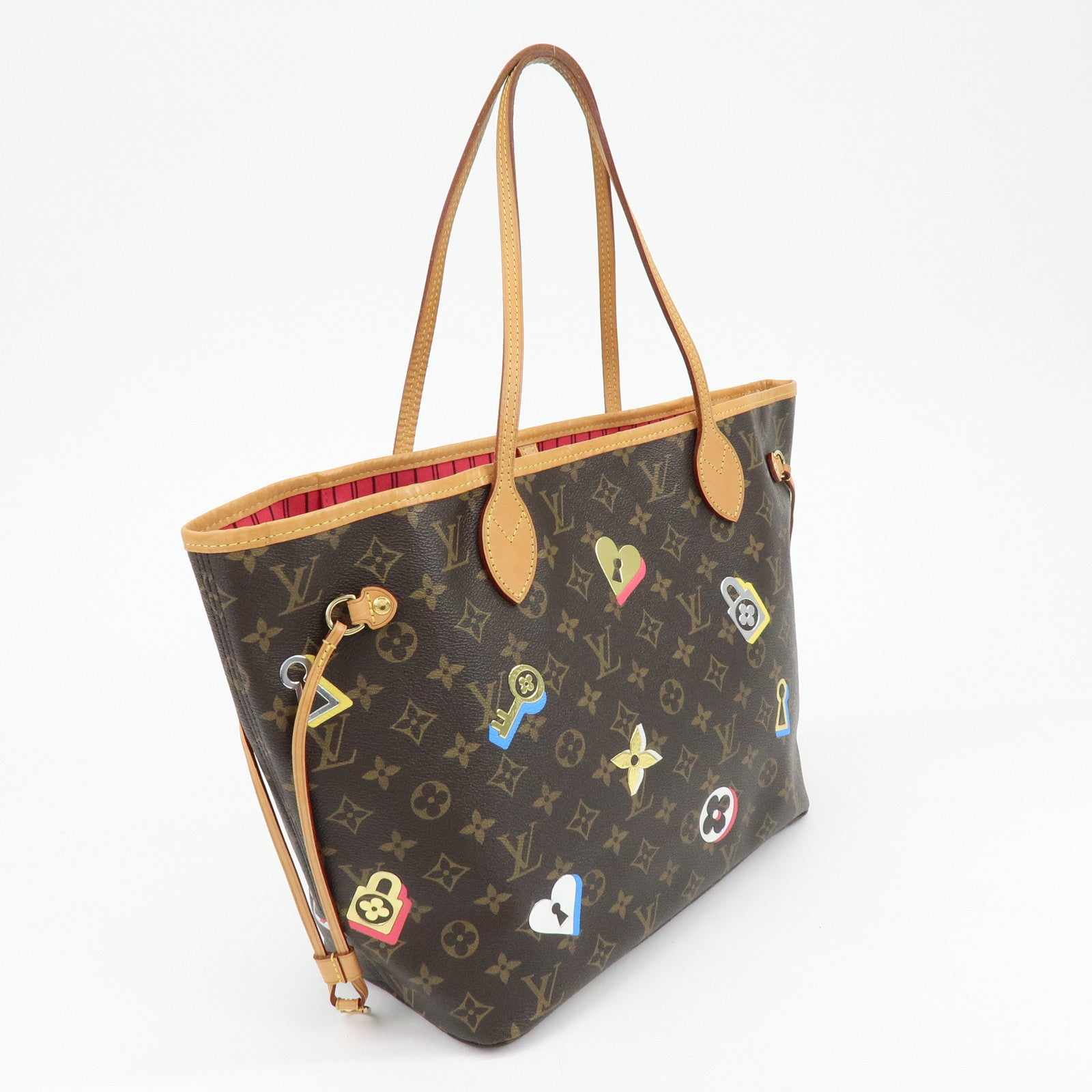 Louis Vuitton Monogram Love Lock Neverfull MM Tote Bag M44364