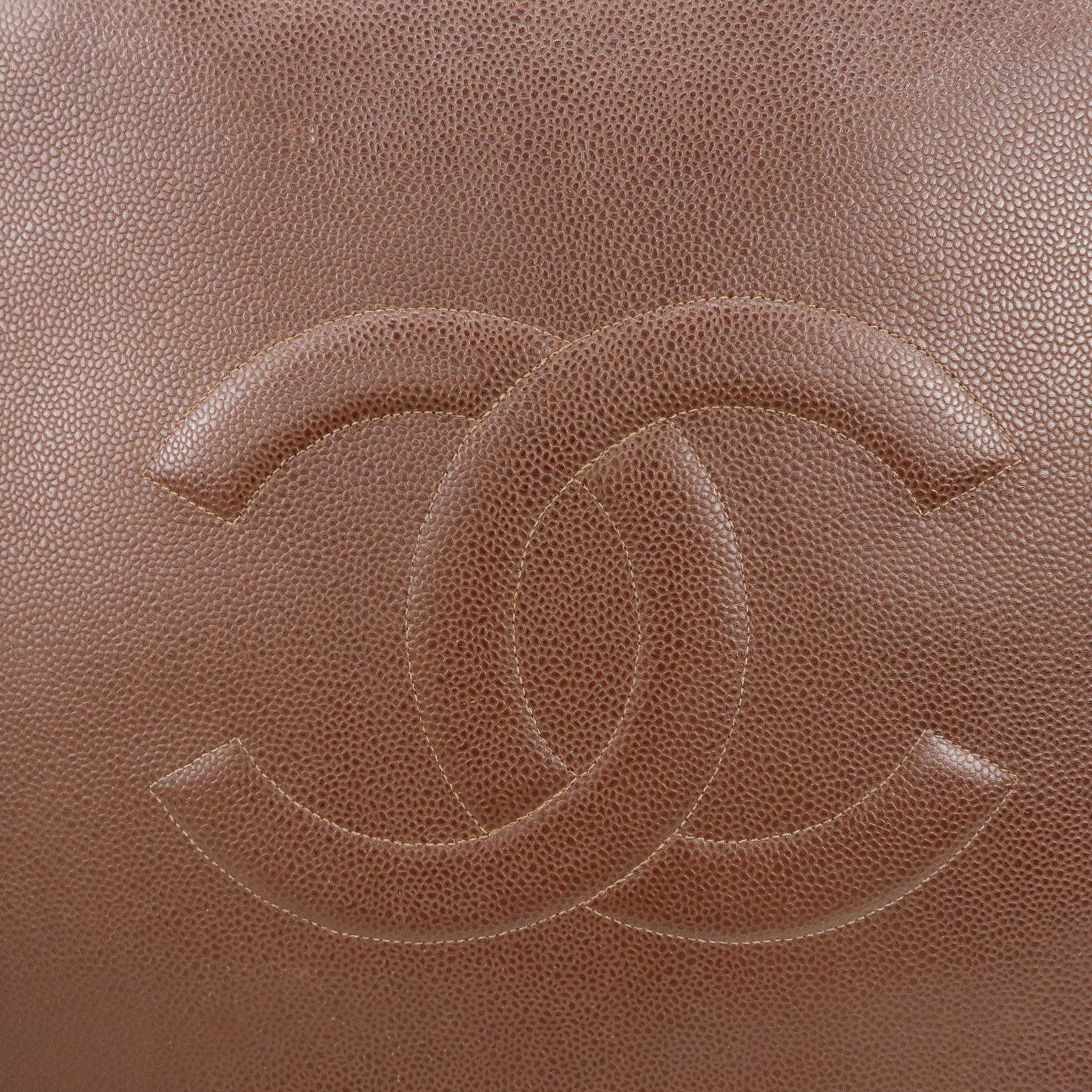 CHANEL COCO Mark Caviarskin Tote Bag Shoulder Bag Brown