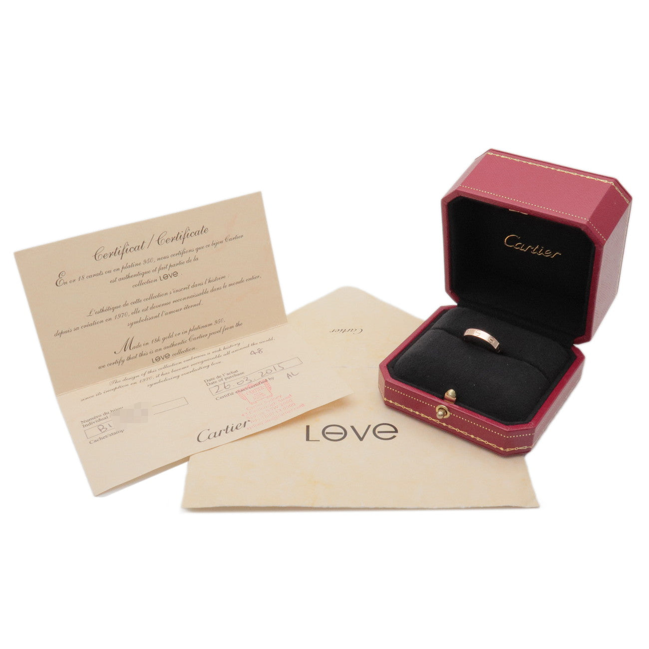 Cartier Mini Love Ring K18 750PG Rose Gold #48 US4.5 EU48 HK9.5