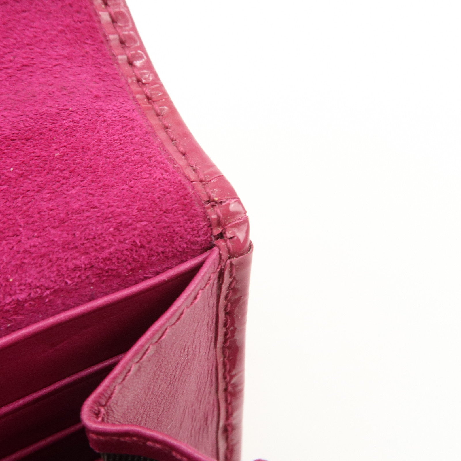 GUCCI Nice Micro Guccissima Patent Leather Long Wallet Pink 309760