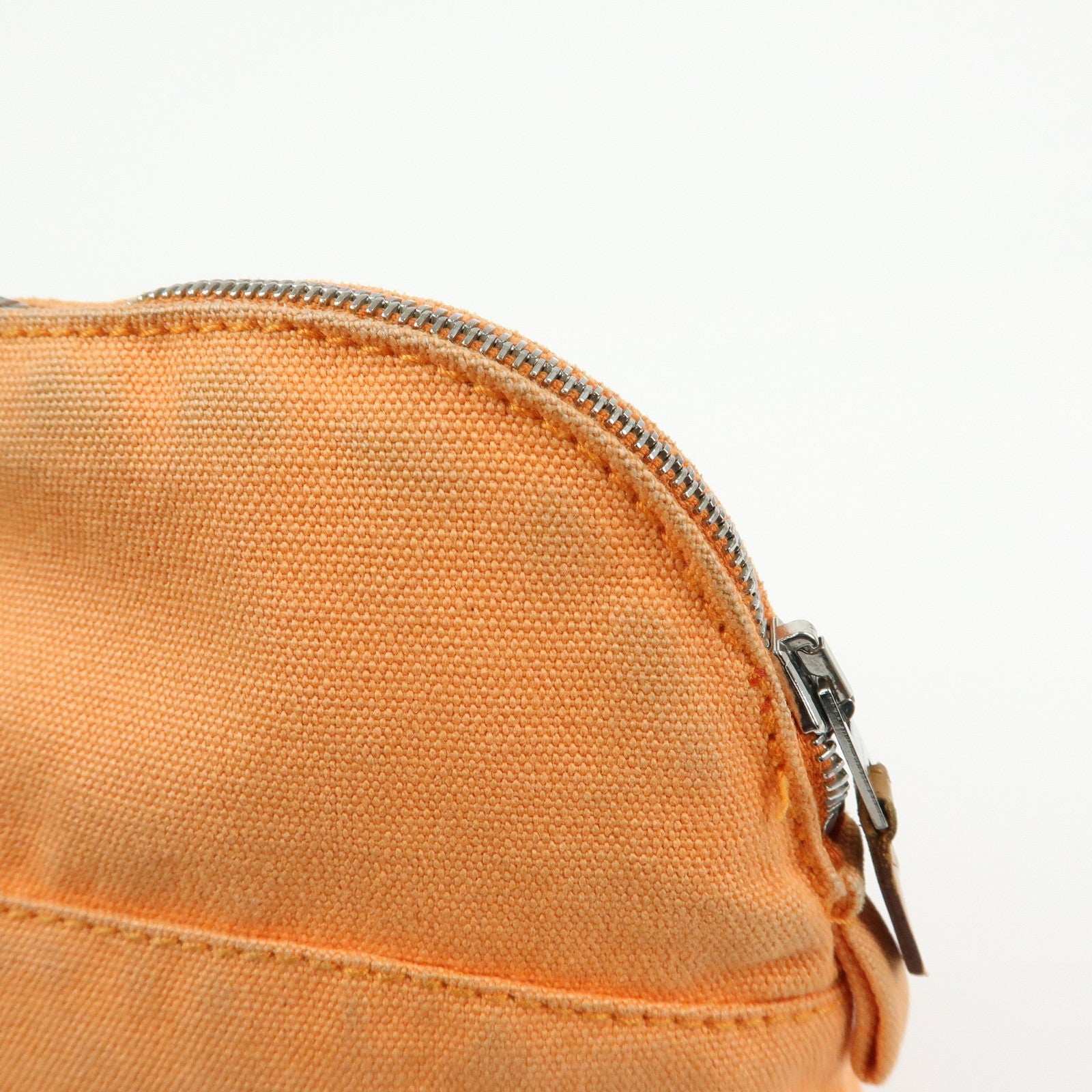 HERMES Bolide Set of 3 Canvas Pouch Cosmetic Case Orange Pink Beige