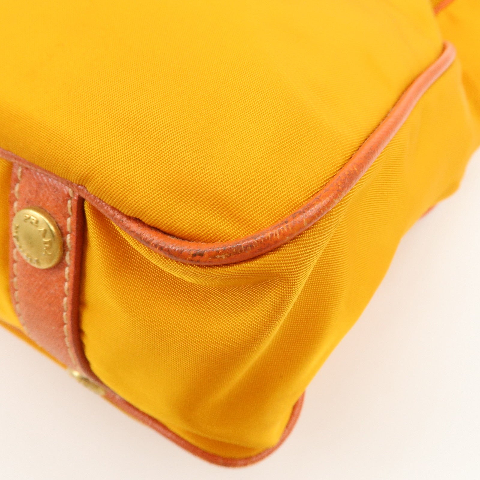 PRADA Logo 2Way Bag Tote Bag Shoulder Crossbody Bag Orange BN1473