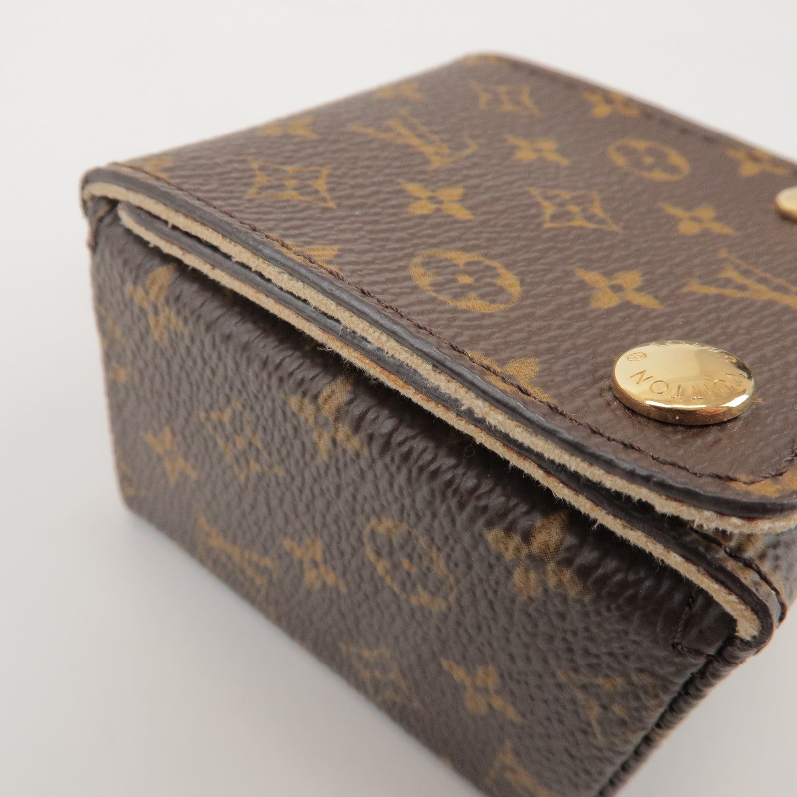 Louis Vuitton Monogram Set of 2 Ring Case Jewelry Case Brown