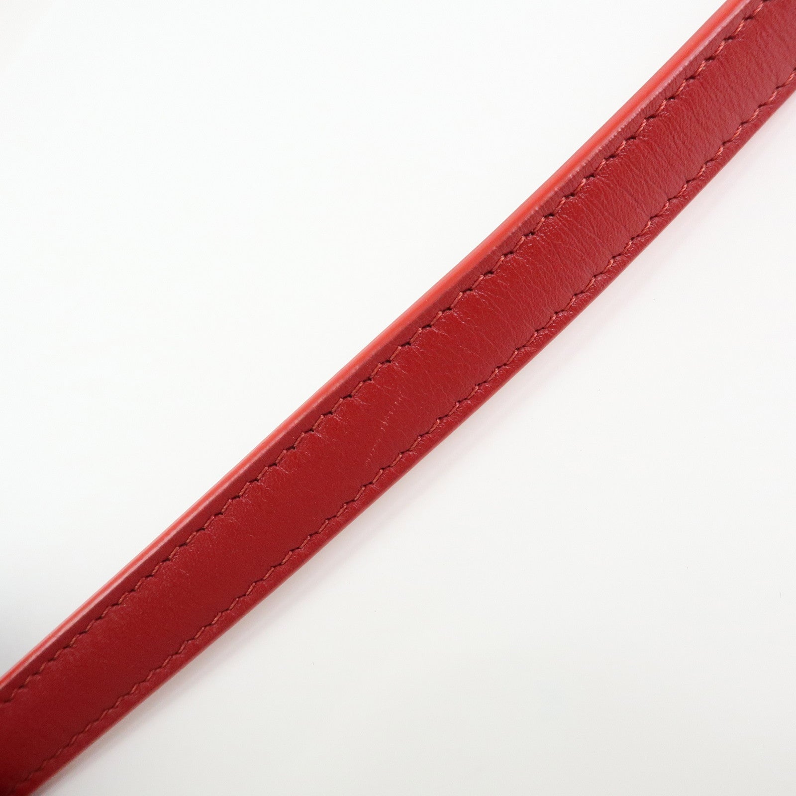 CELINE Leather Shoulder Bag Crossbody Bag C Charm Red