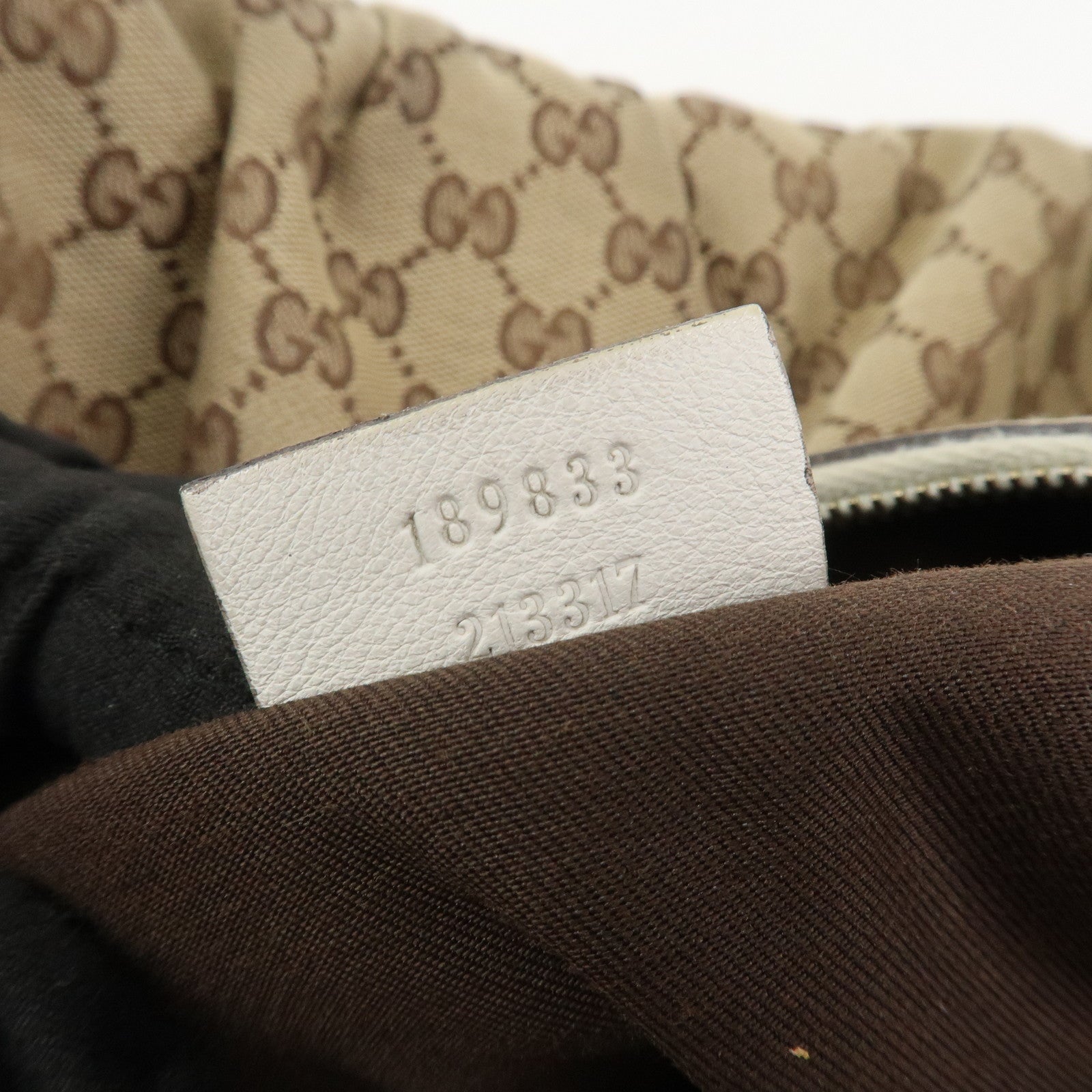 GUCCI Abbey GG Monogram Canvas Leather Shoulder Bag Beige 189833