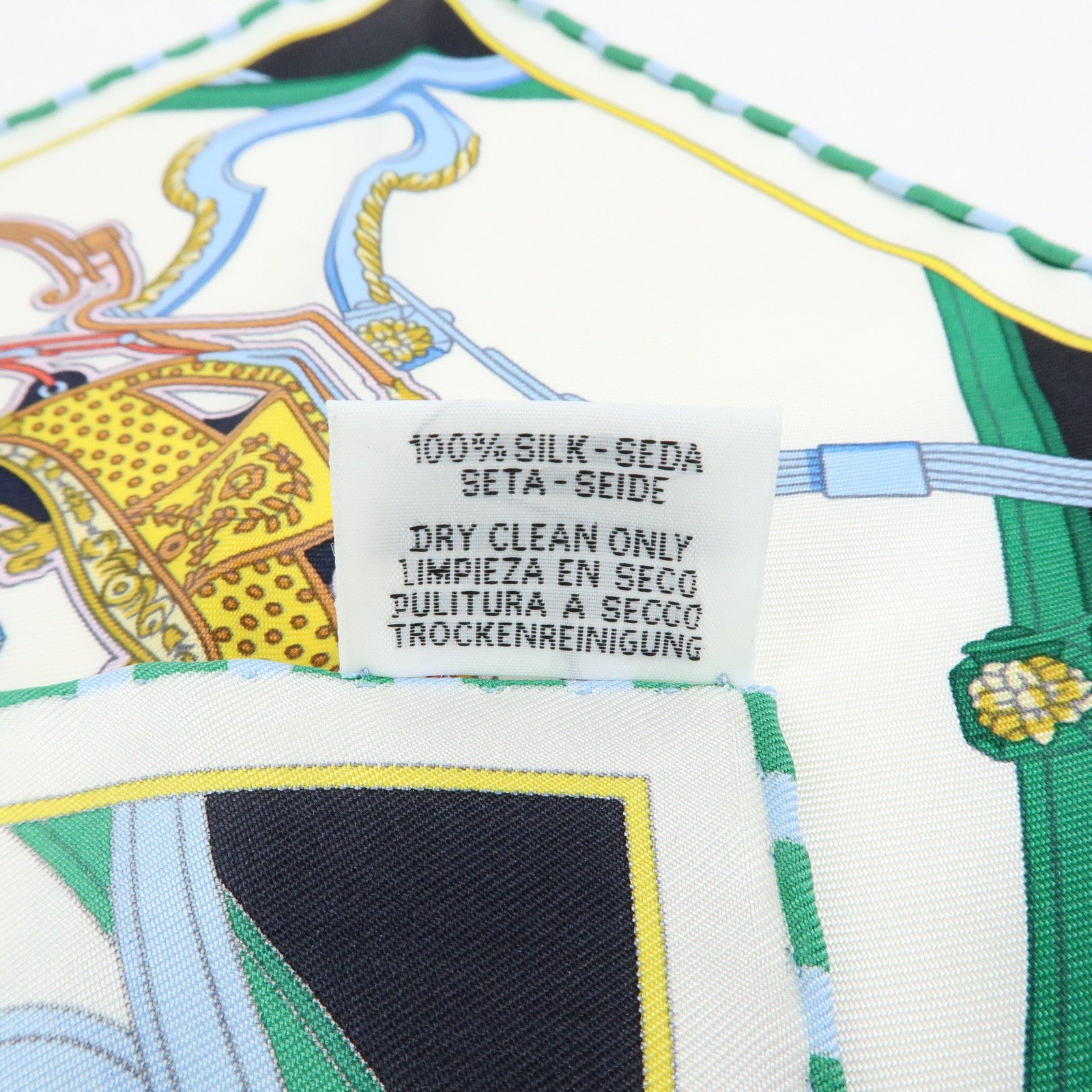 HERMES Petit Carre 42 Set of 2 Silk 100% Scarf Light Blue Black