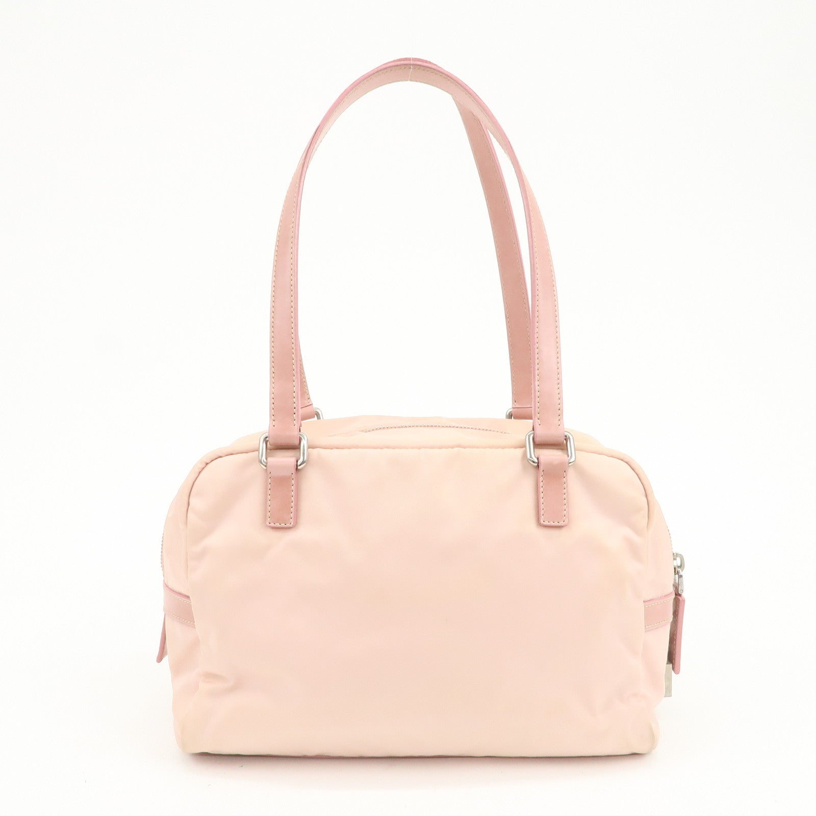 PRADA Nylon Leather Shoulder Bag Hand Bag Boston Bag Pink BR3150
