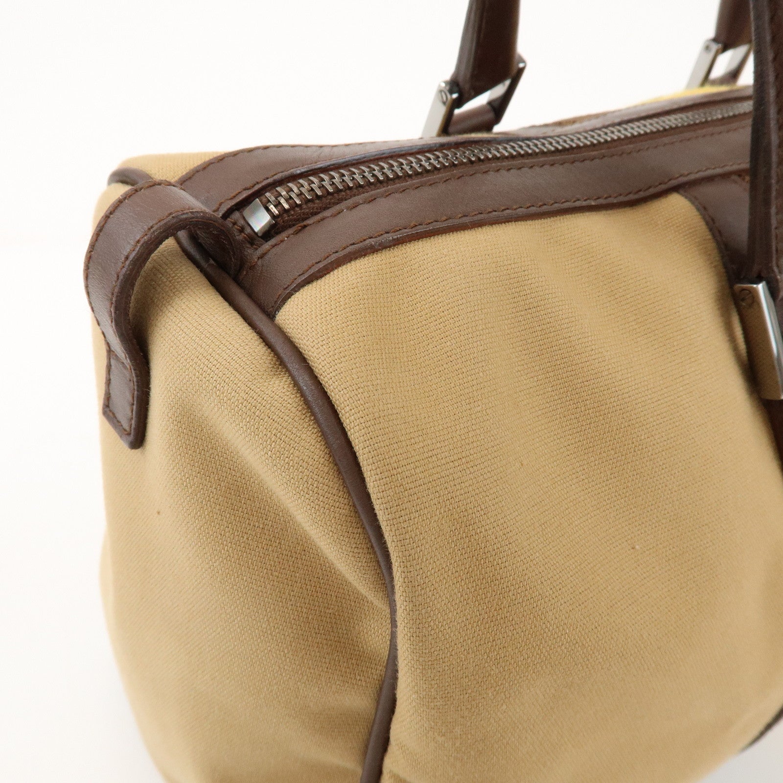 GUCCI Sherry Canvas Leather Boston Hand Bag Brown 000.0846.200047