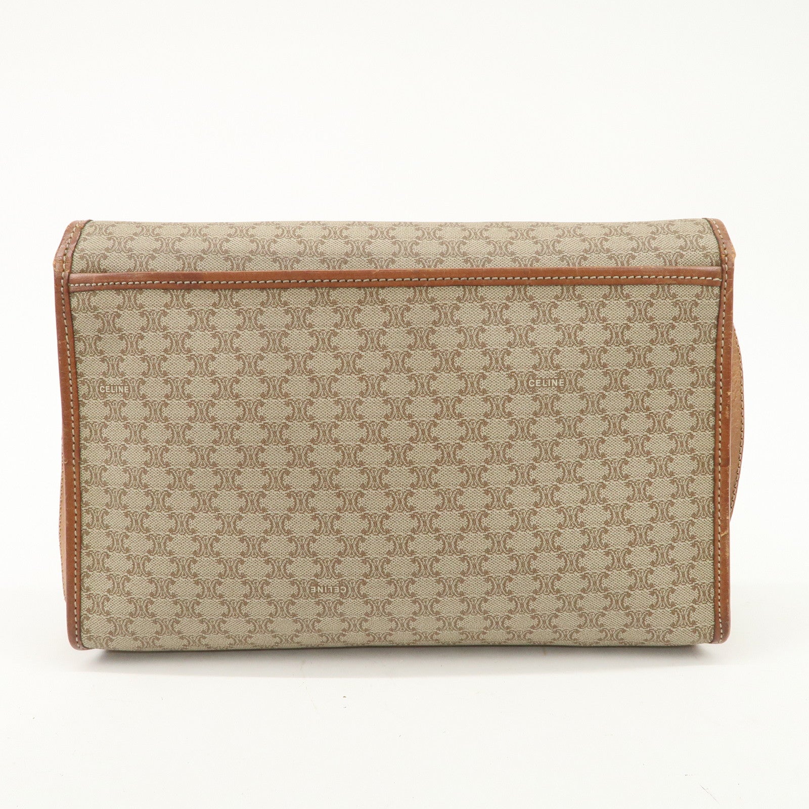 CELINE Macadam PVC Leather 2Way Bag Shoulder Bag Beige