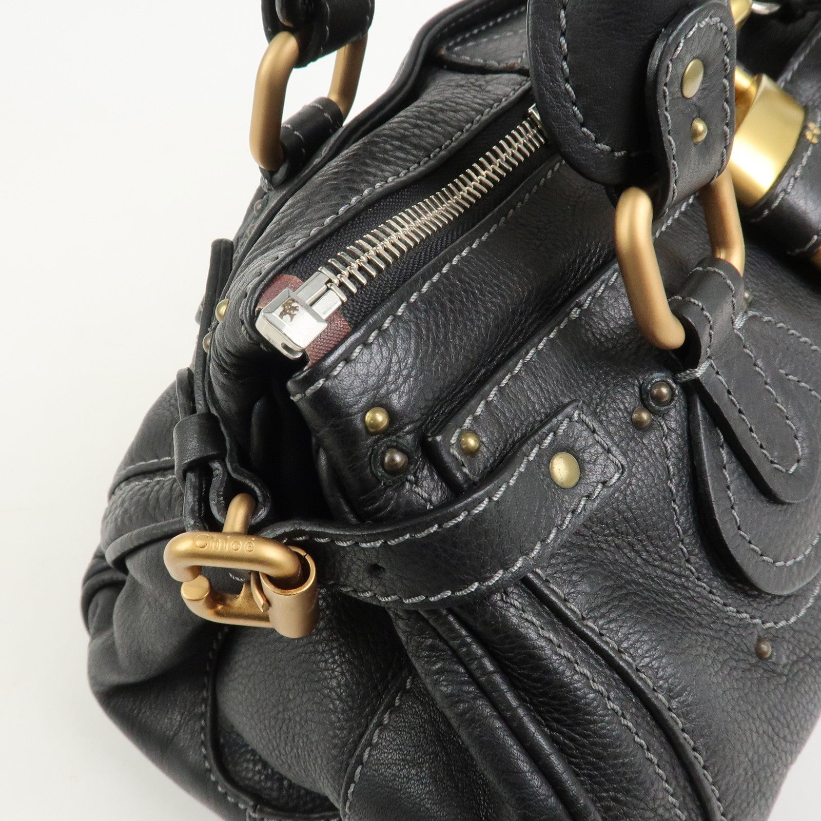 Chloe Paddington Medium Leather Shoulder Bag Hand Bag Black