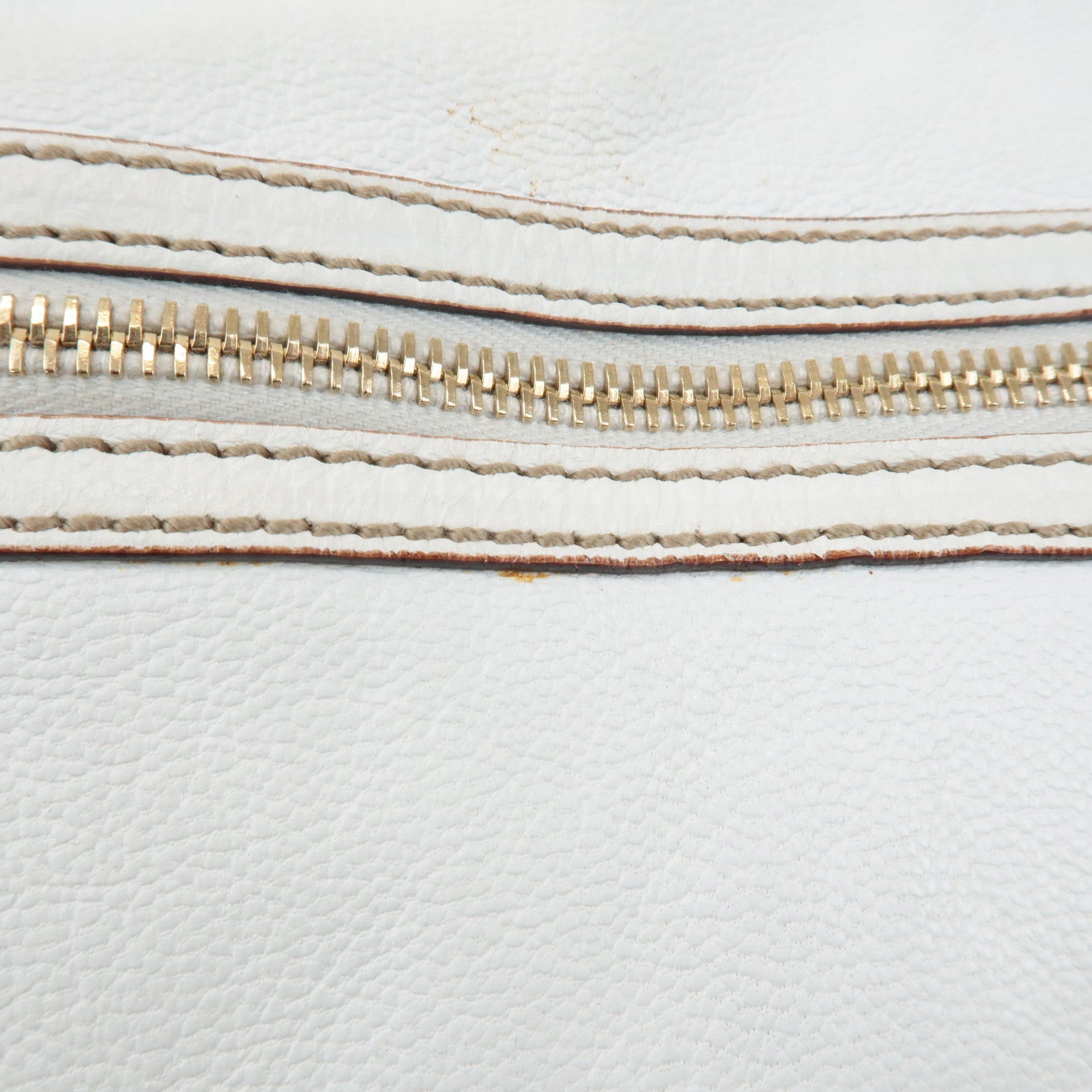 GUCCI Sherry Leather Chain Shoulder Bag Hand Bag White 153011 Used