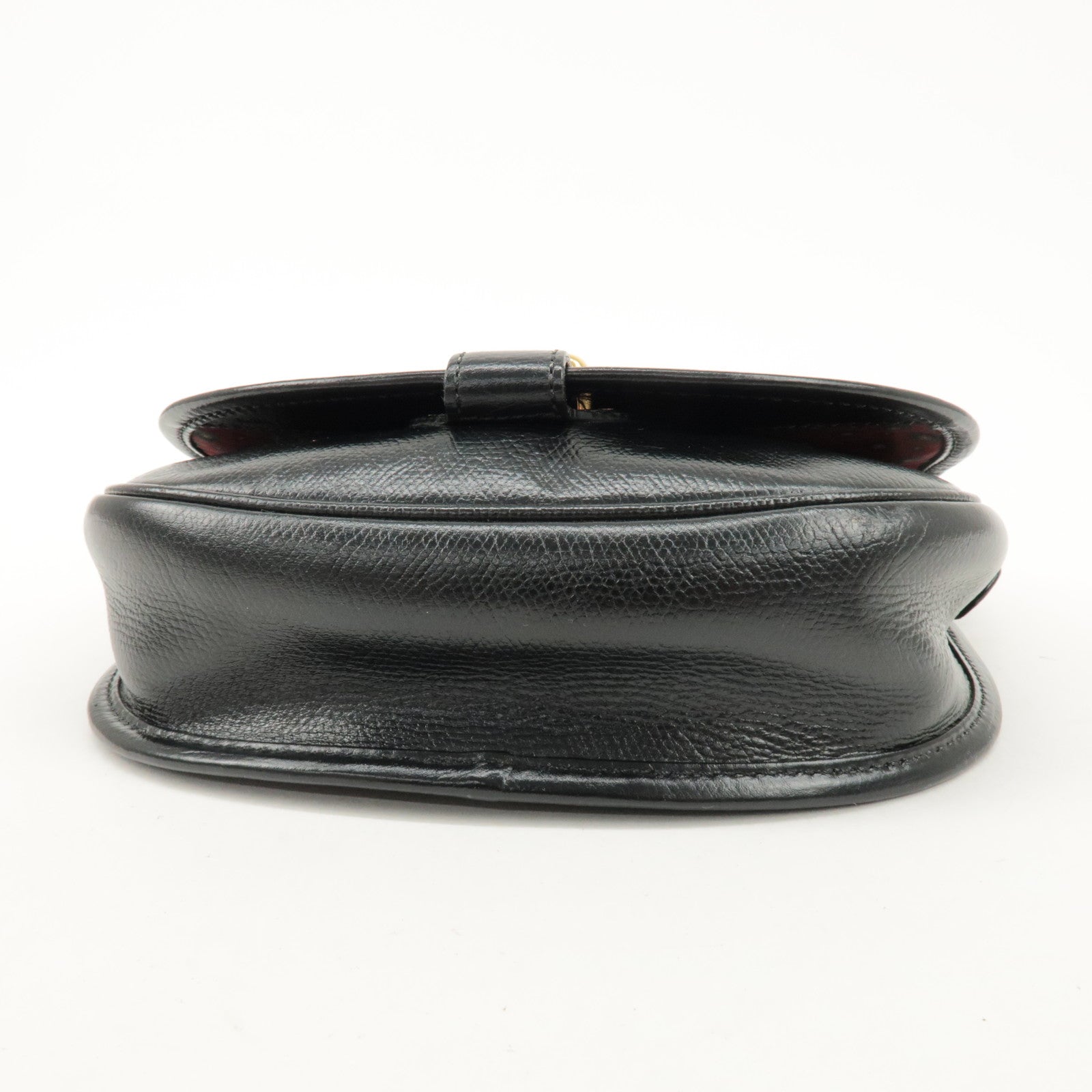 LOEWE Anagram Leather Shoulder bag Black Gold Hardware Used