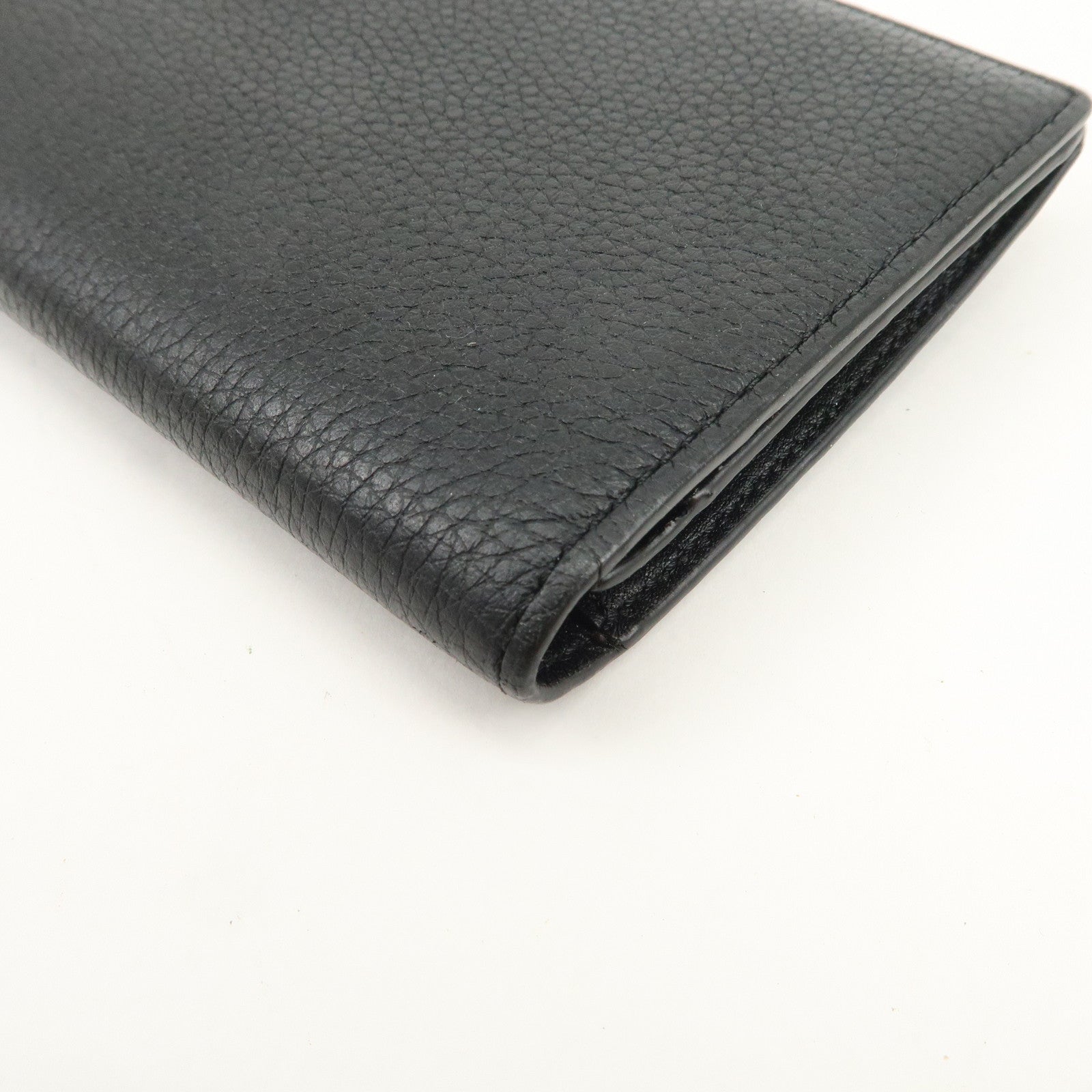 LOEWE Logo Leather Bi-fold Long Wallet Black 062047