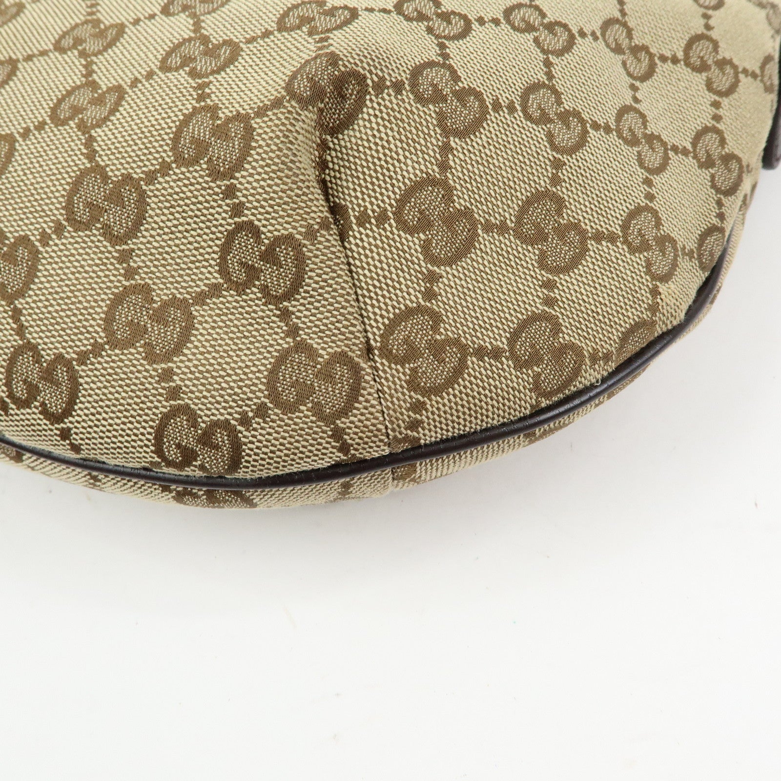 GUCCI GG Canvas Leather Shoulder Bag Crossbody Bag Beige 181092
