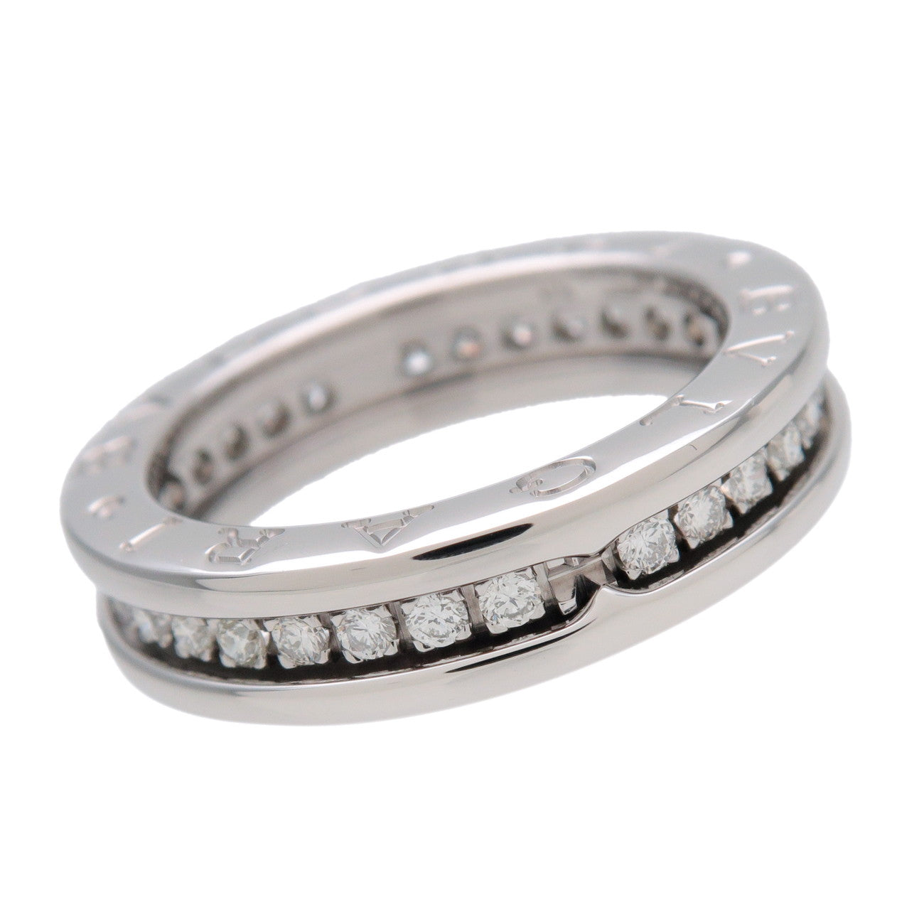 BVLGARI B-zero1XS 1 Band Diamond Ring K18 750WG #50 US5-5.5
