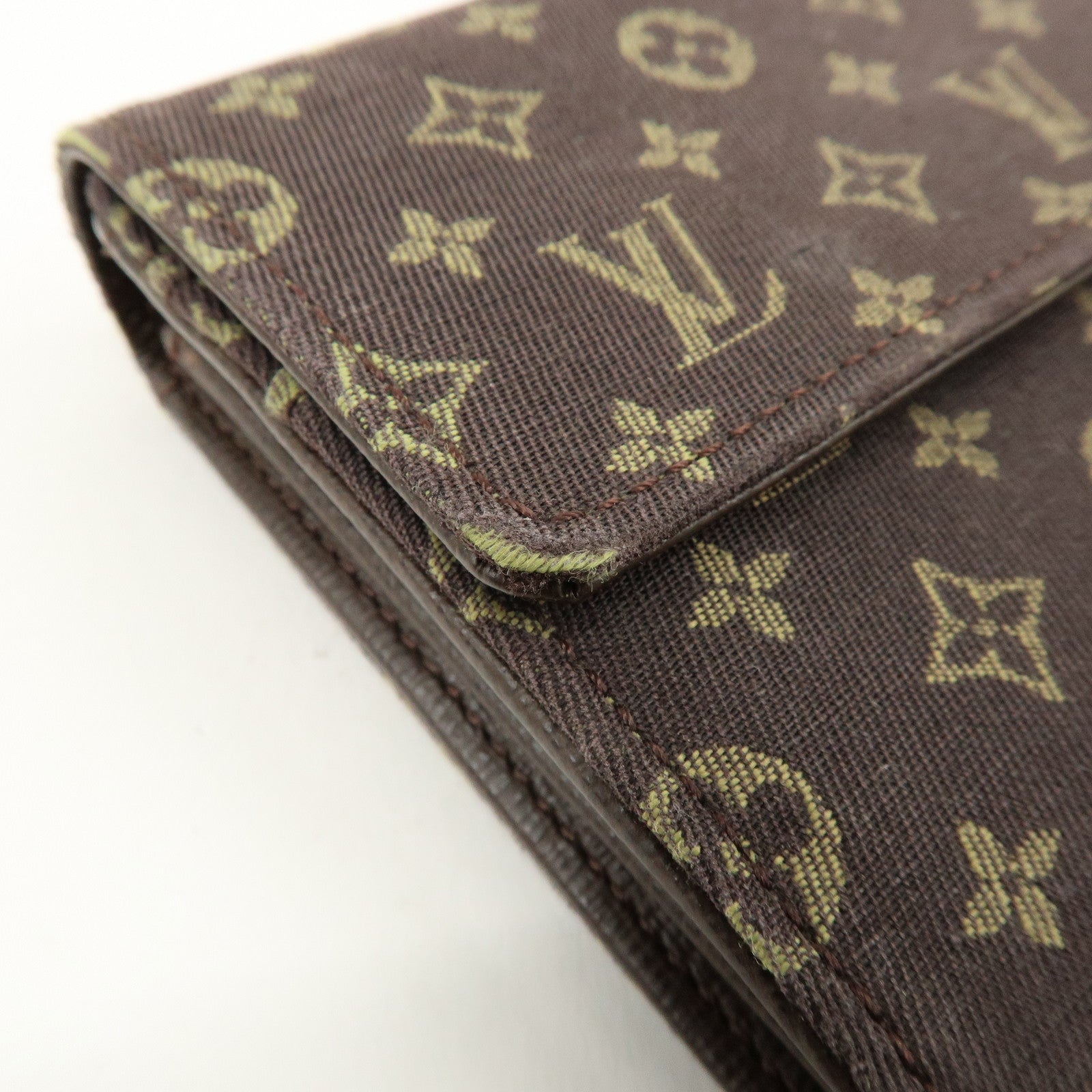 Louis Vuitton Monogram Mini Lin Canvas Long Wallet Brown M95234