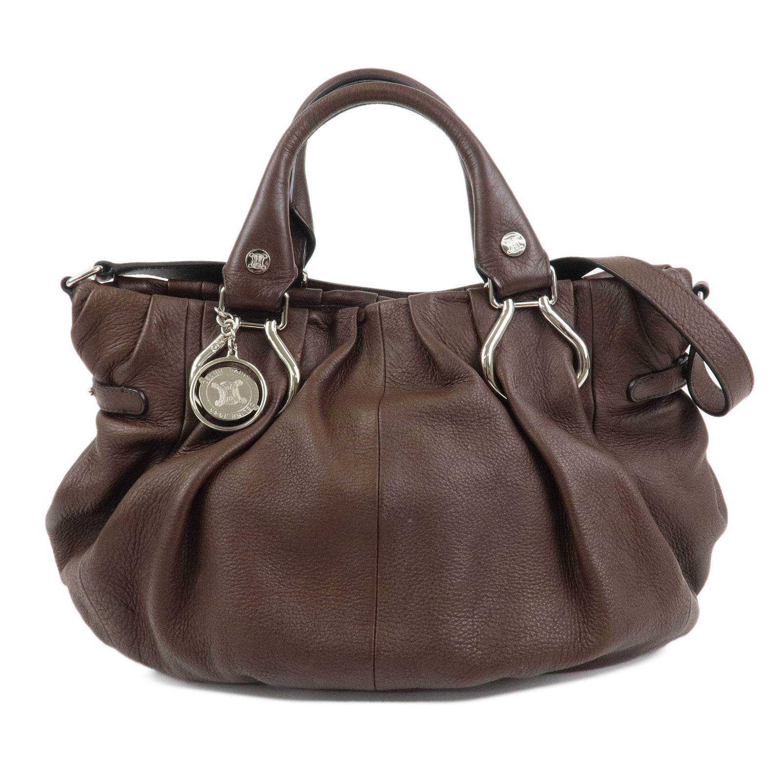 CELINE Macadam Leather Pillow Small 2Way Bag Shoulder Bag Hand Bag