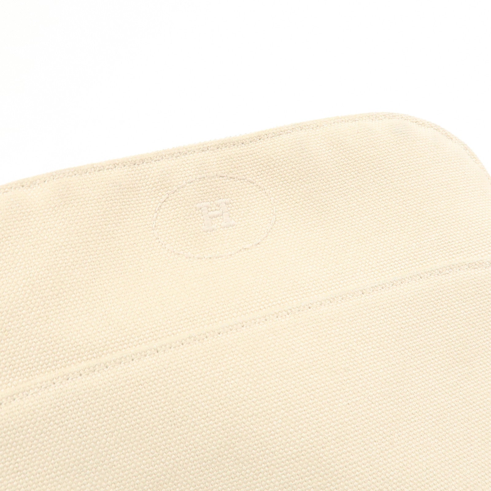 HERMES Bolide Mini Cotton Leather Pouch Natural