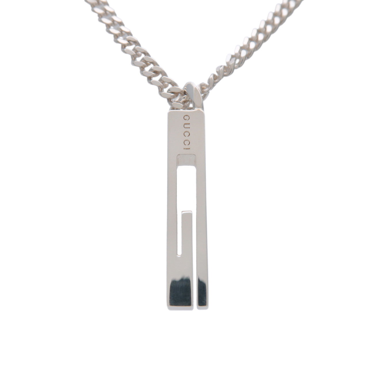 GUCCI Cut-Out G Necklace SV925 Silver 225055