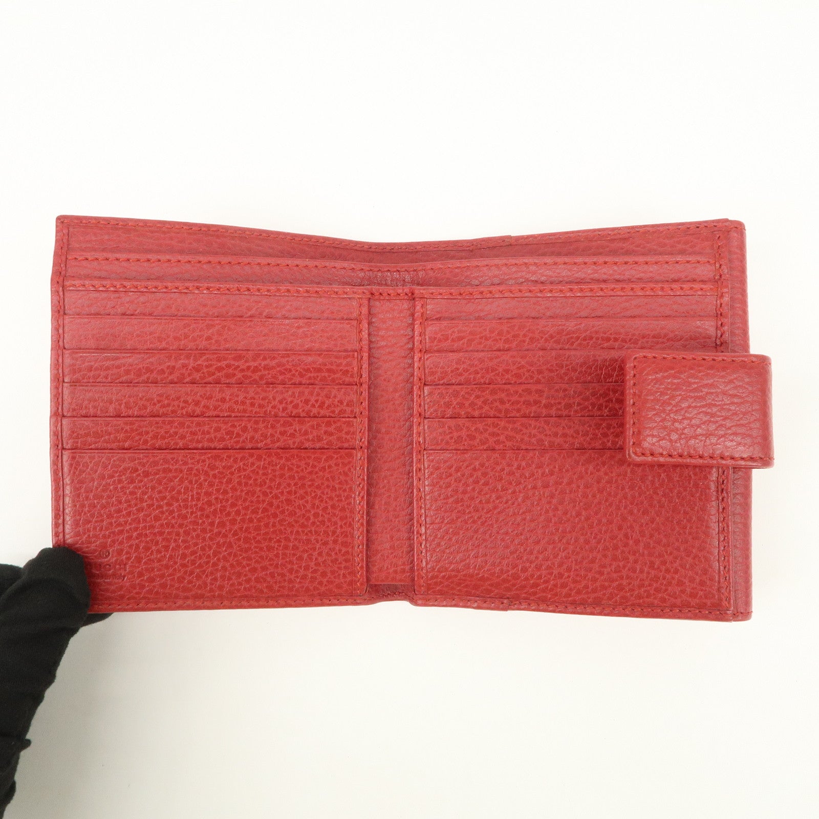 GUCCI GG Marmont Leather Bi-Fold Wallet Castilian Red 456122