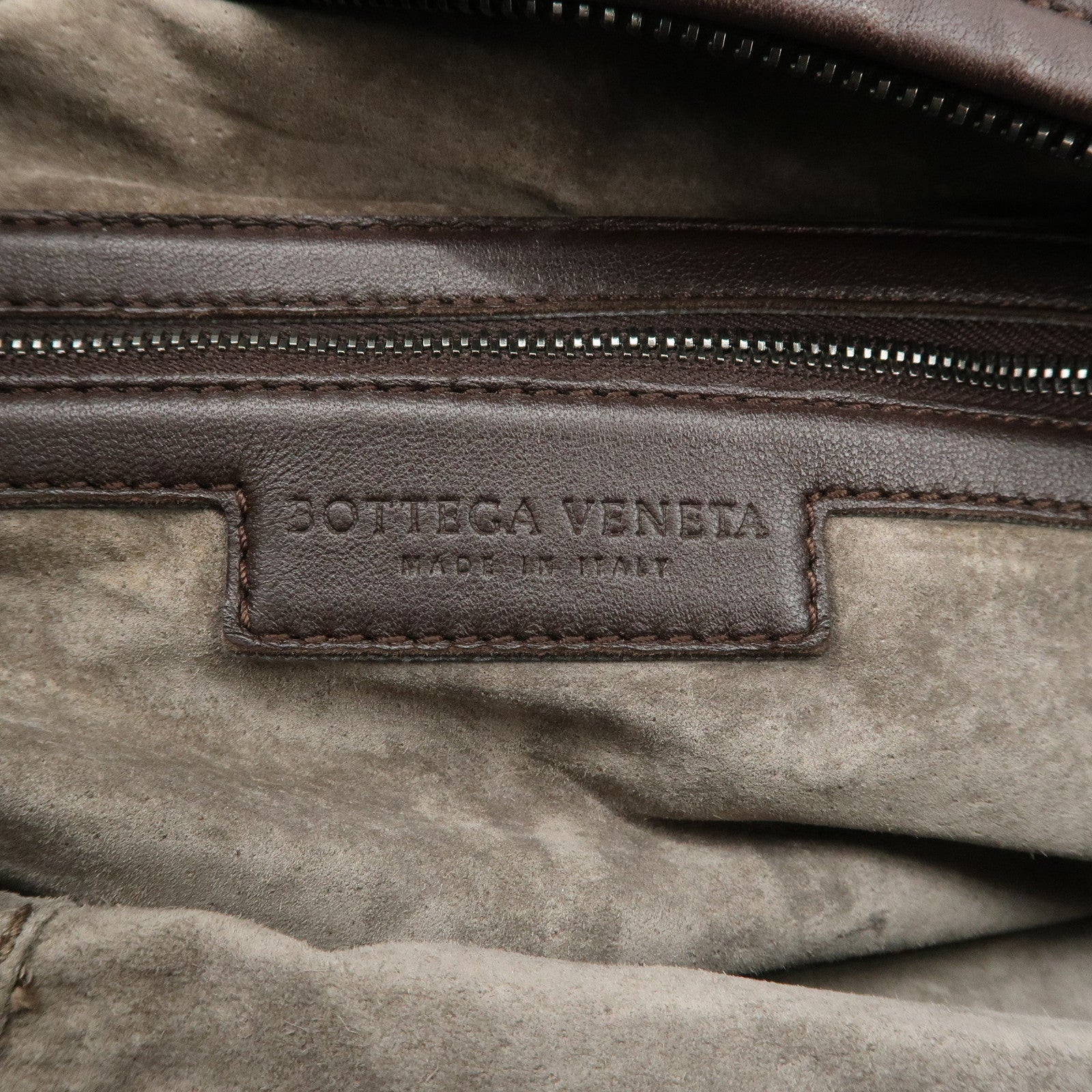 BOTTEGA VENETA Intrecciato Montaigne Leather Boston Bag Brown 173398 Used