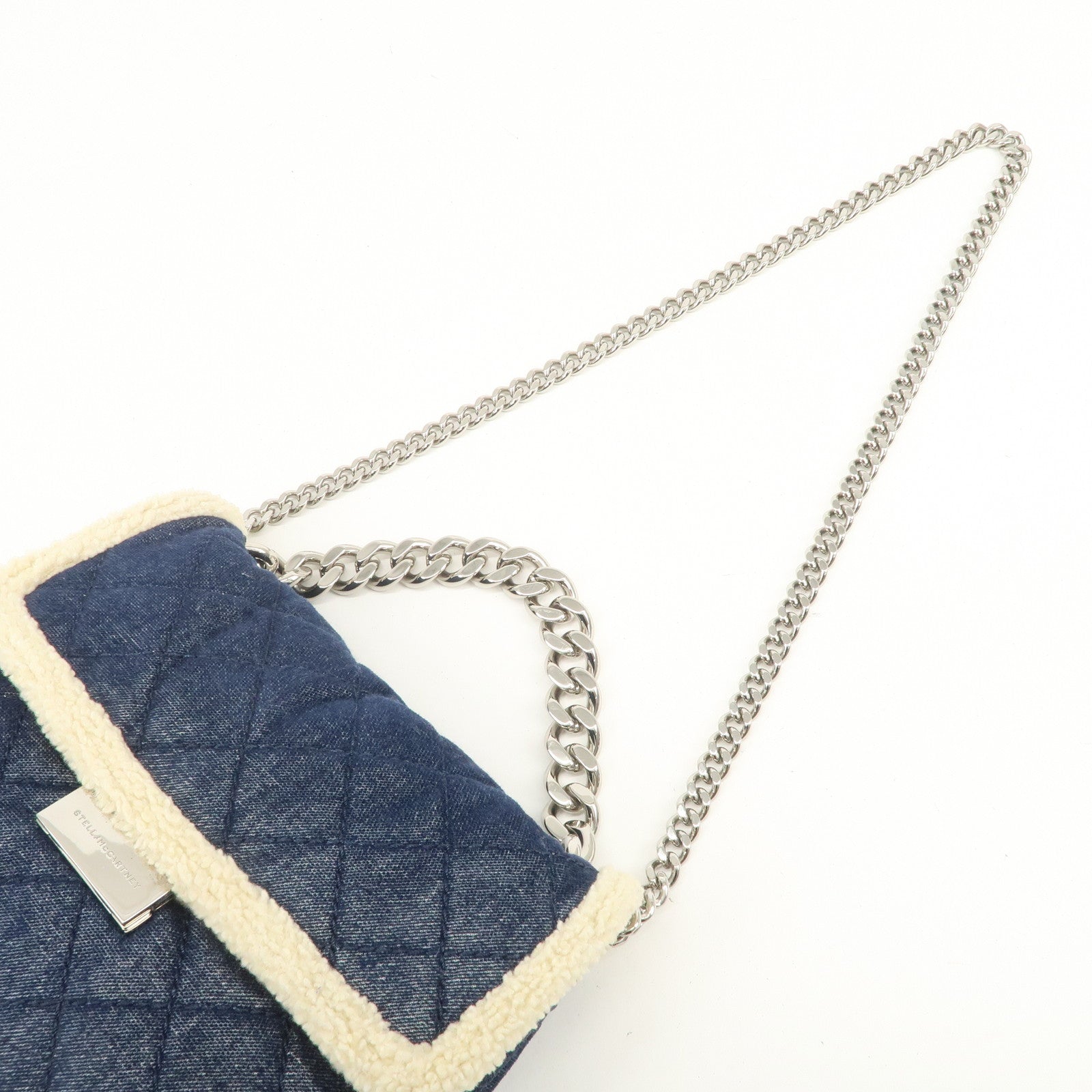 STELLA MCCARTNEY Denim Fur Falabella Shoulder Bag Crossbody Bag