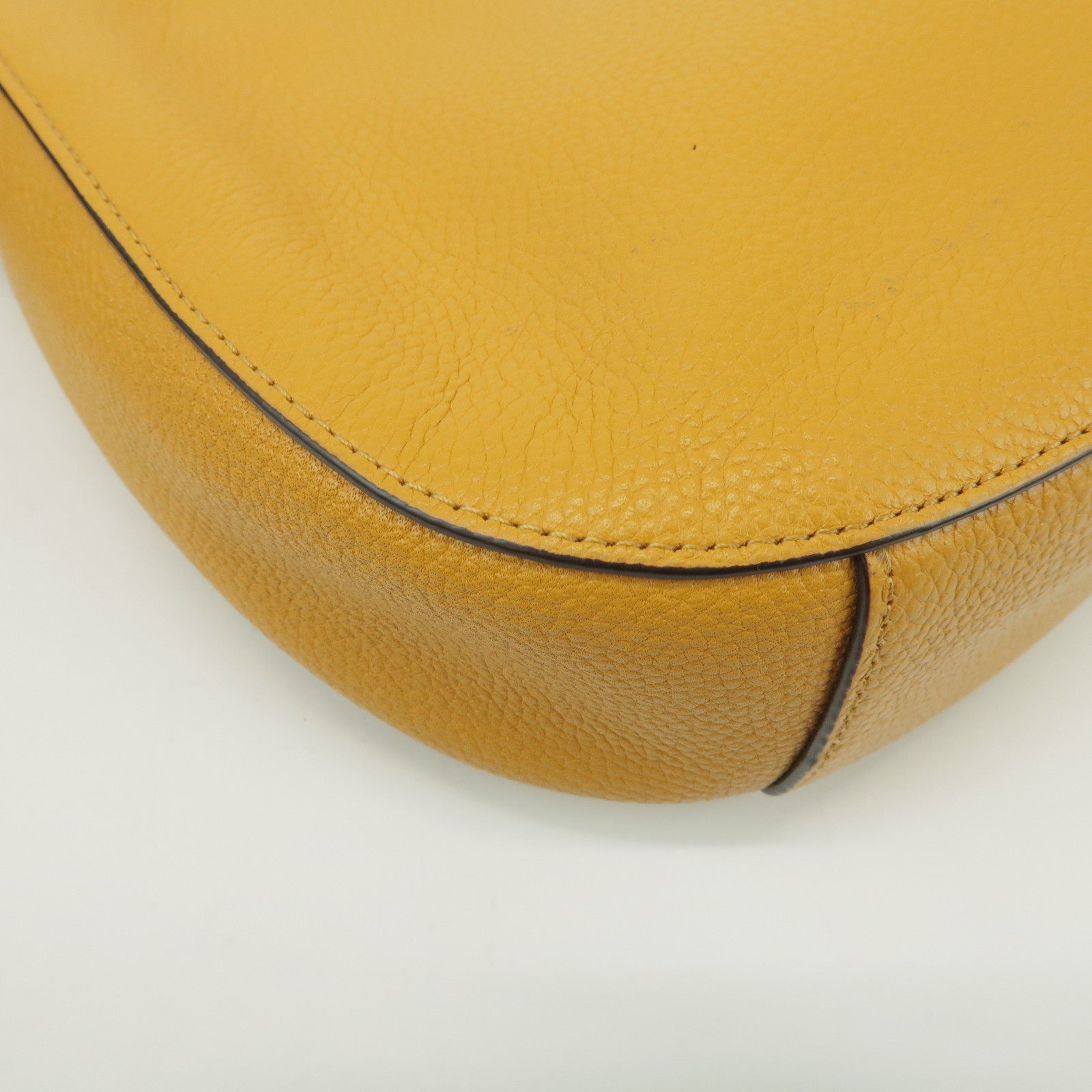 COACH Logo Leather 2Way Bag Shoulder Bag Hand Bag Yellow