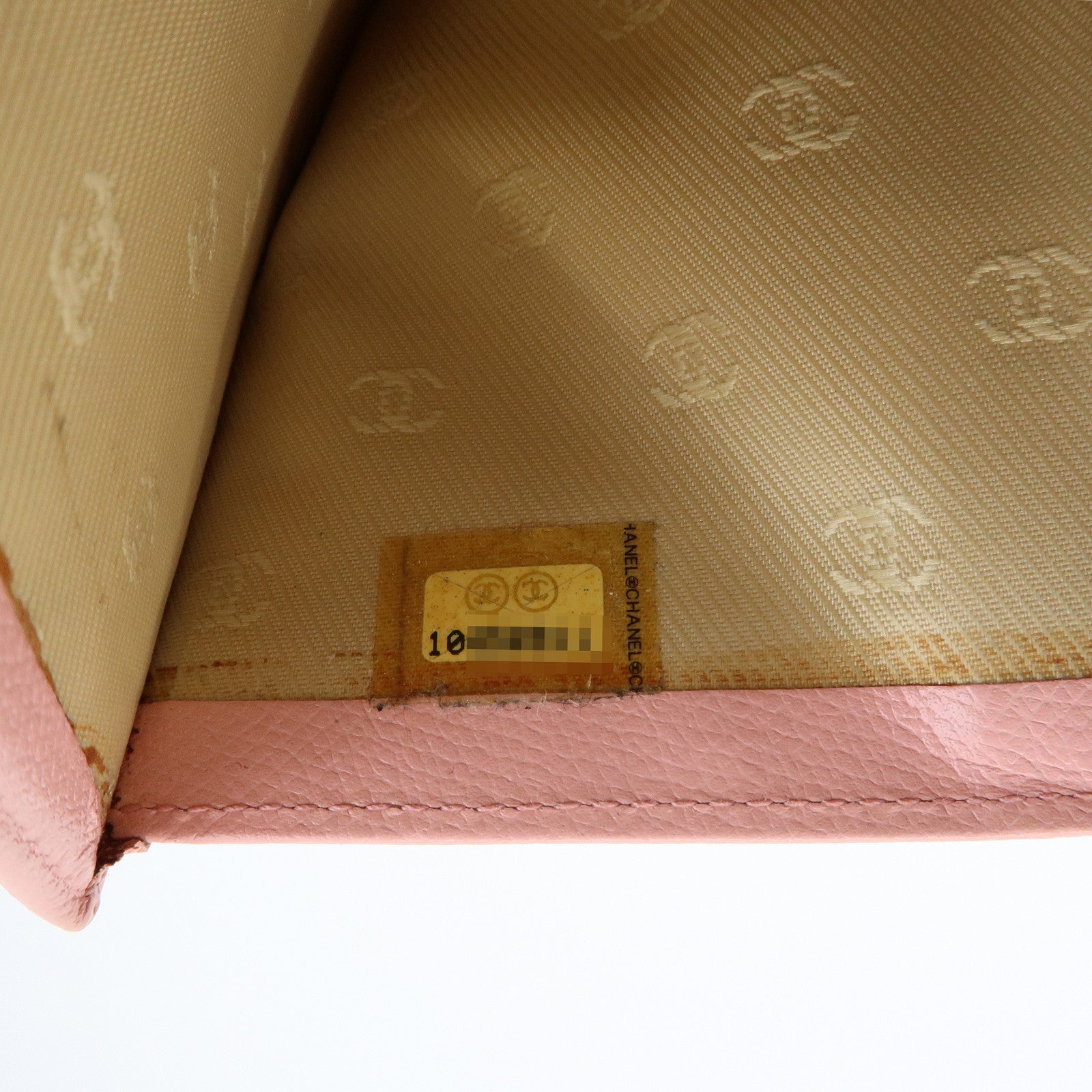CHANEL COCO Mark Leather Bi-fold Long Wallet Pink
