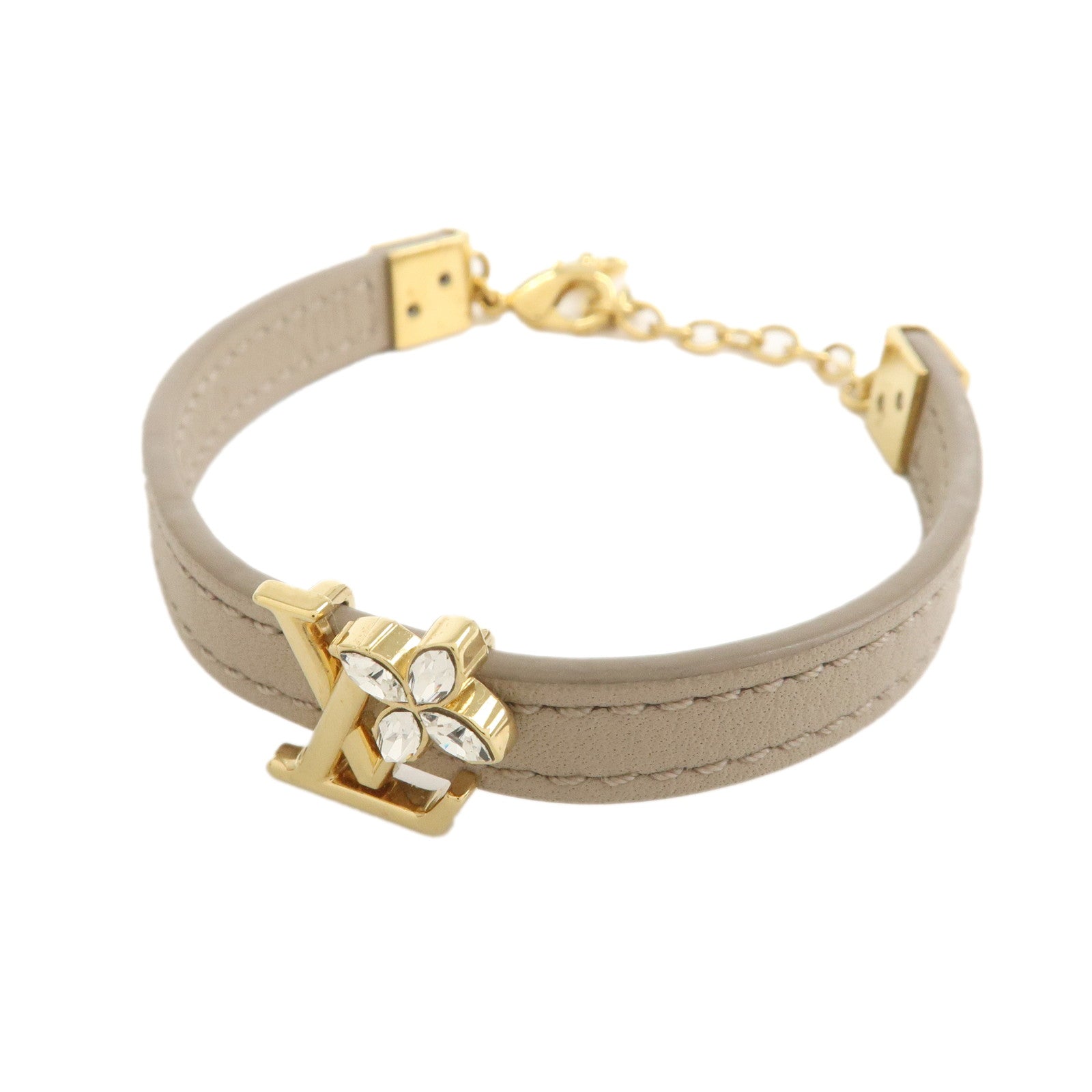Louis Vuitton Leather Iconic Flower Bracelet Galet M8817