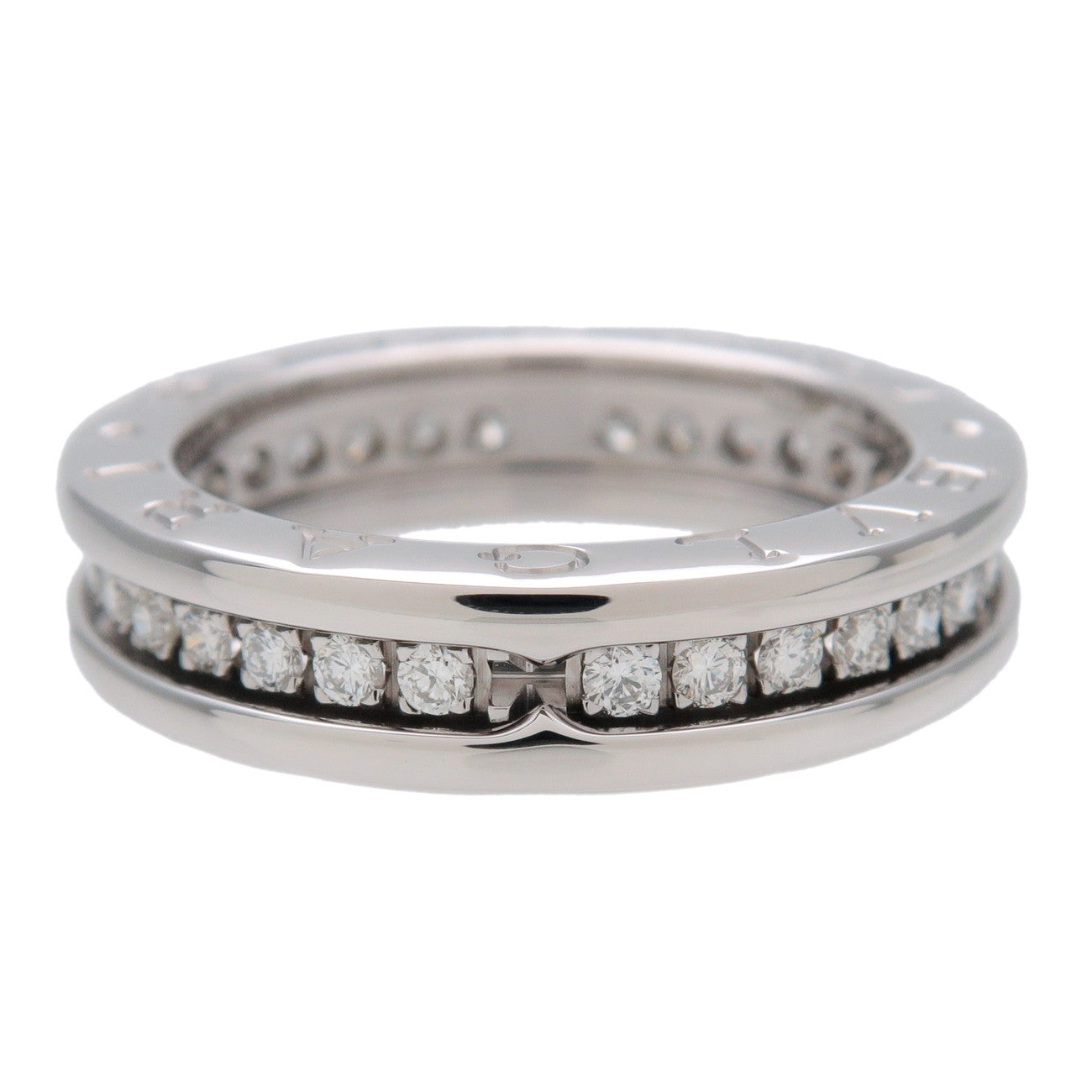 BVLGARI B-zero1XS 1 Band Diamond Ring K18 750WG #50 US5-5.5