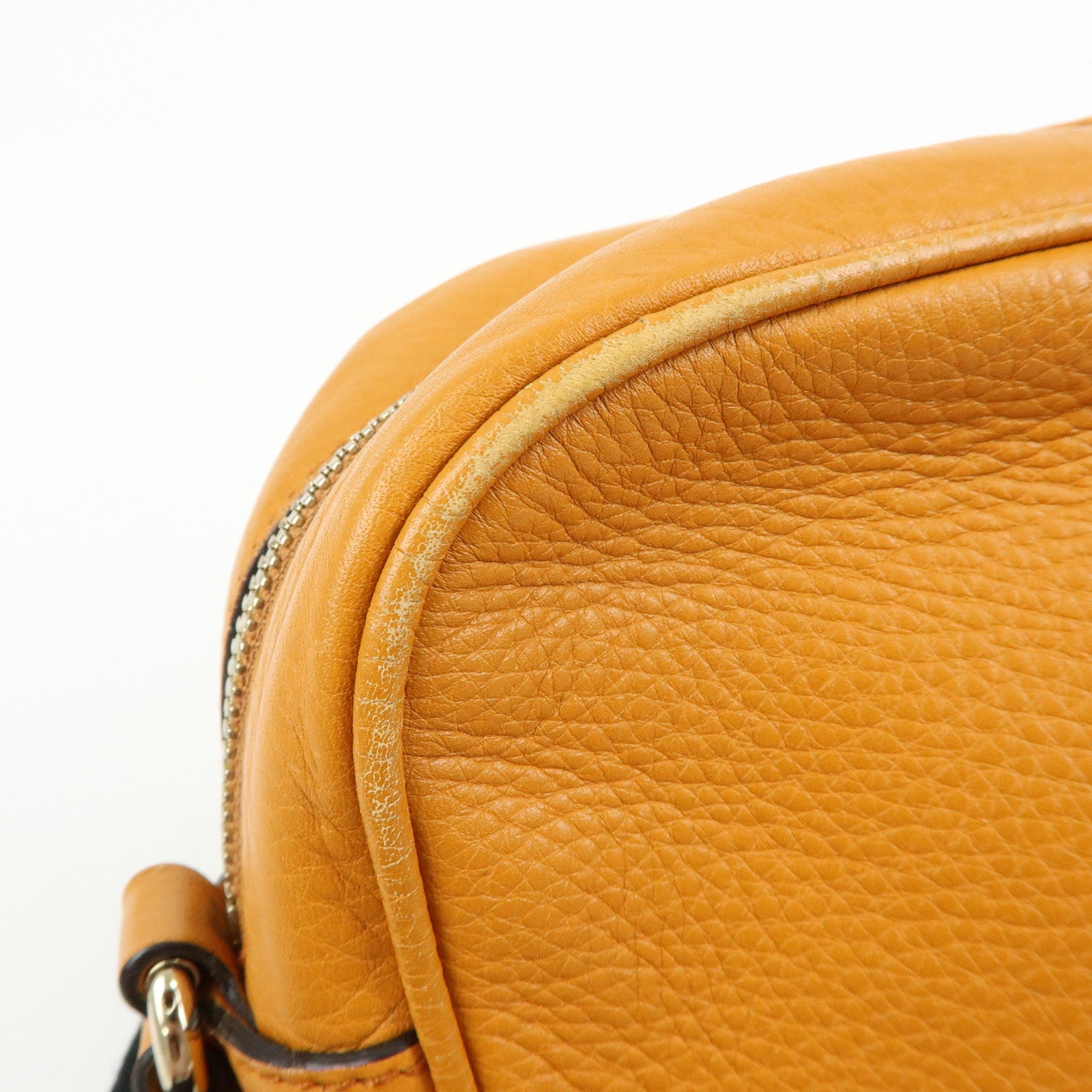 GUCCI SOHO Leather Shoulder Bag Crossbody Bag Orange 308864