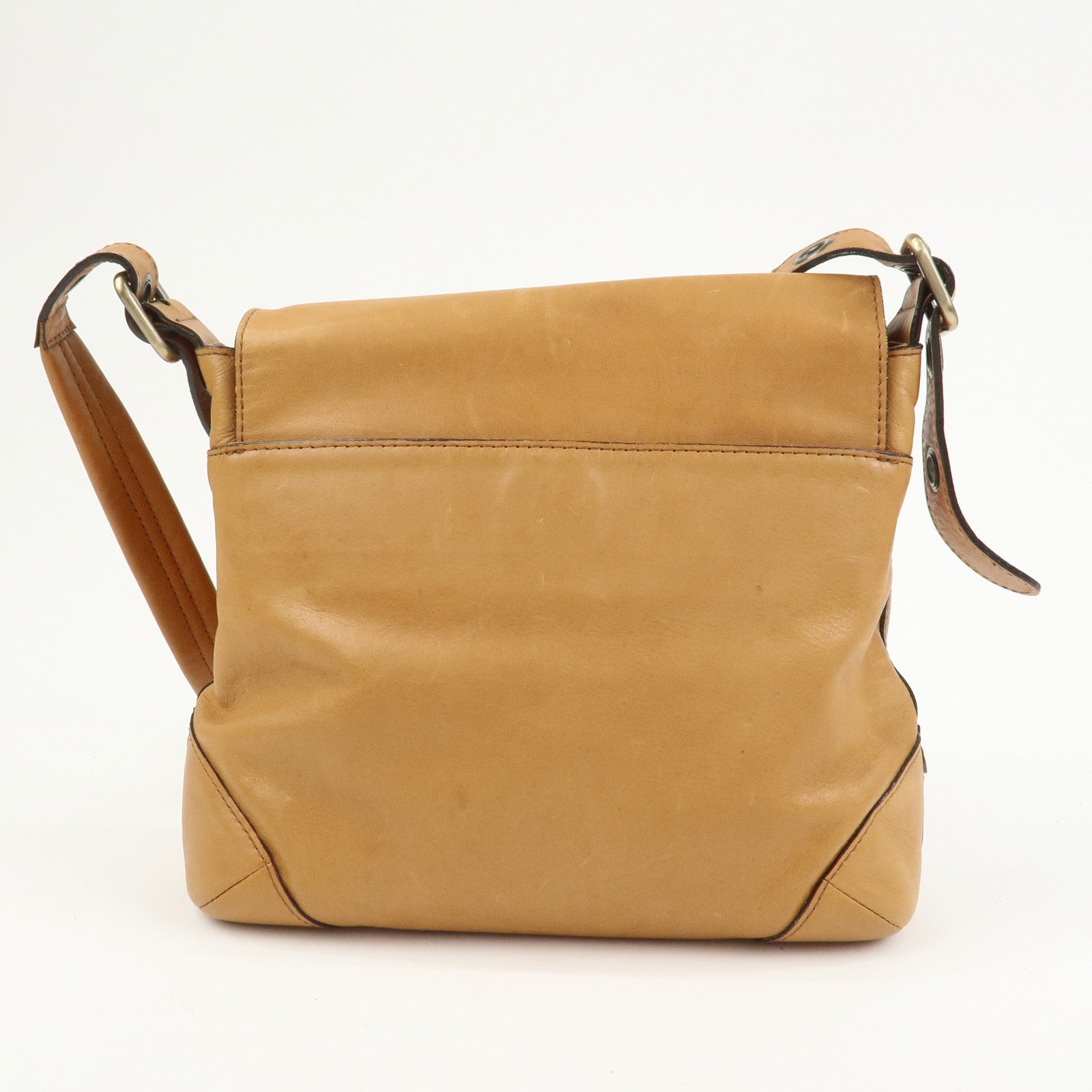 Chloe Logo Leather Shoulder Bag Hand Bag Crossbody Bag Brown