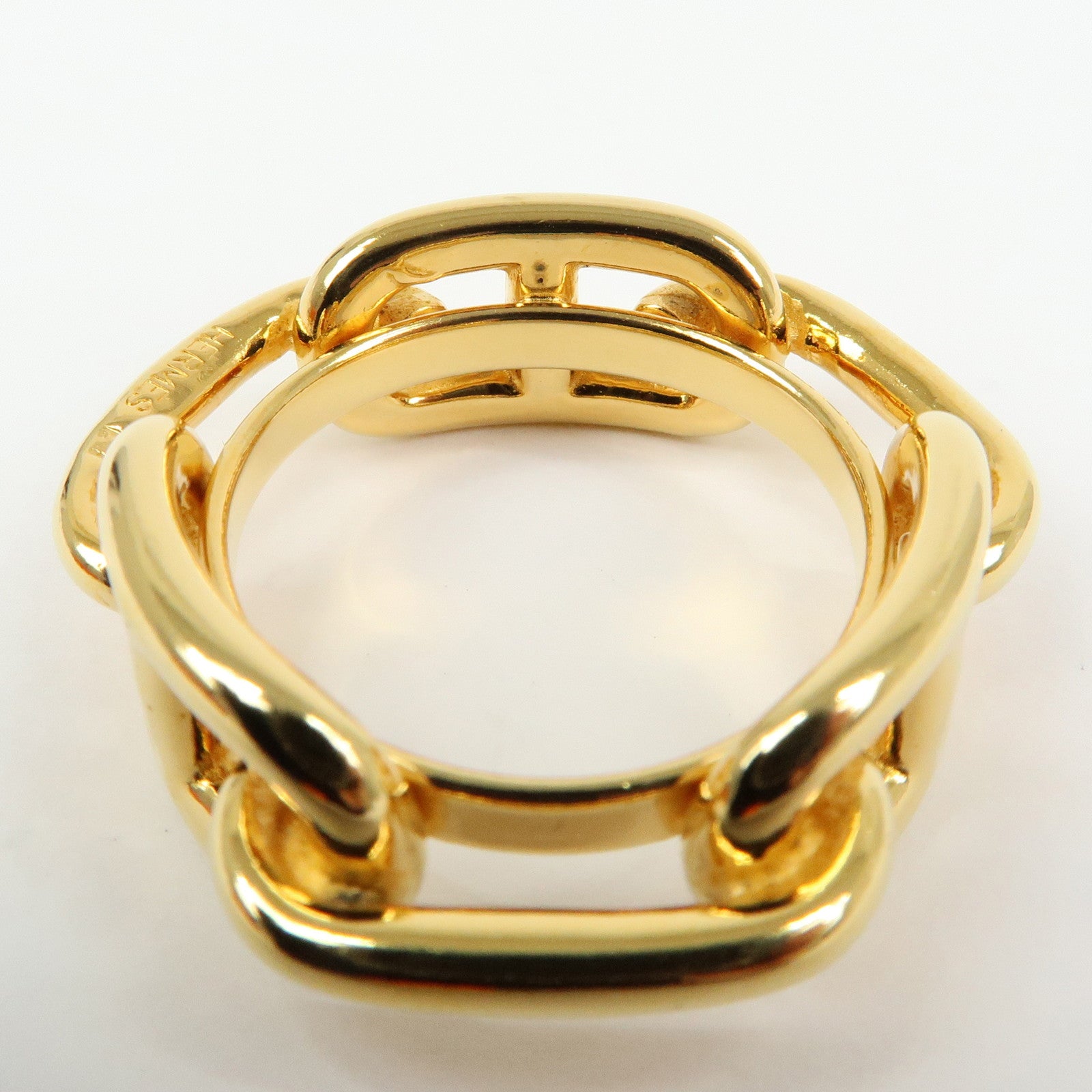 HERMES Sellier Set of 2 Metal Sellier Pin Brooch Legato Scarf Ring