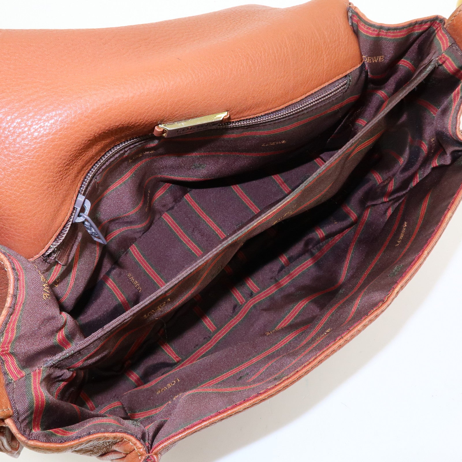 LOEWE Anagram Leather Shoulder Bag Crossbody Bag Brown