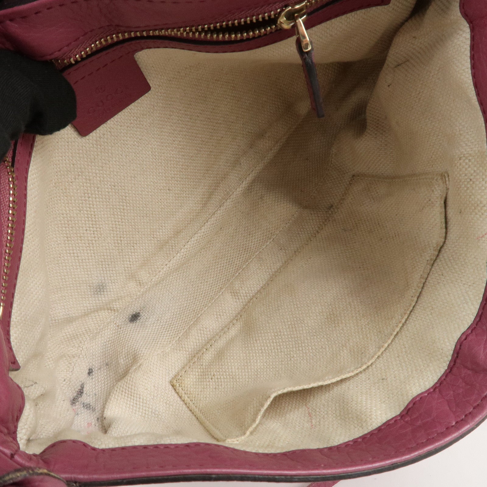 GUCCI SOHO Leather Chain Shoulder Bag Purse Purple 336752