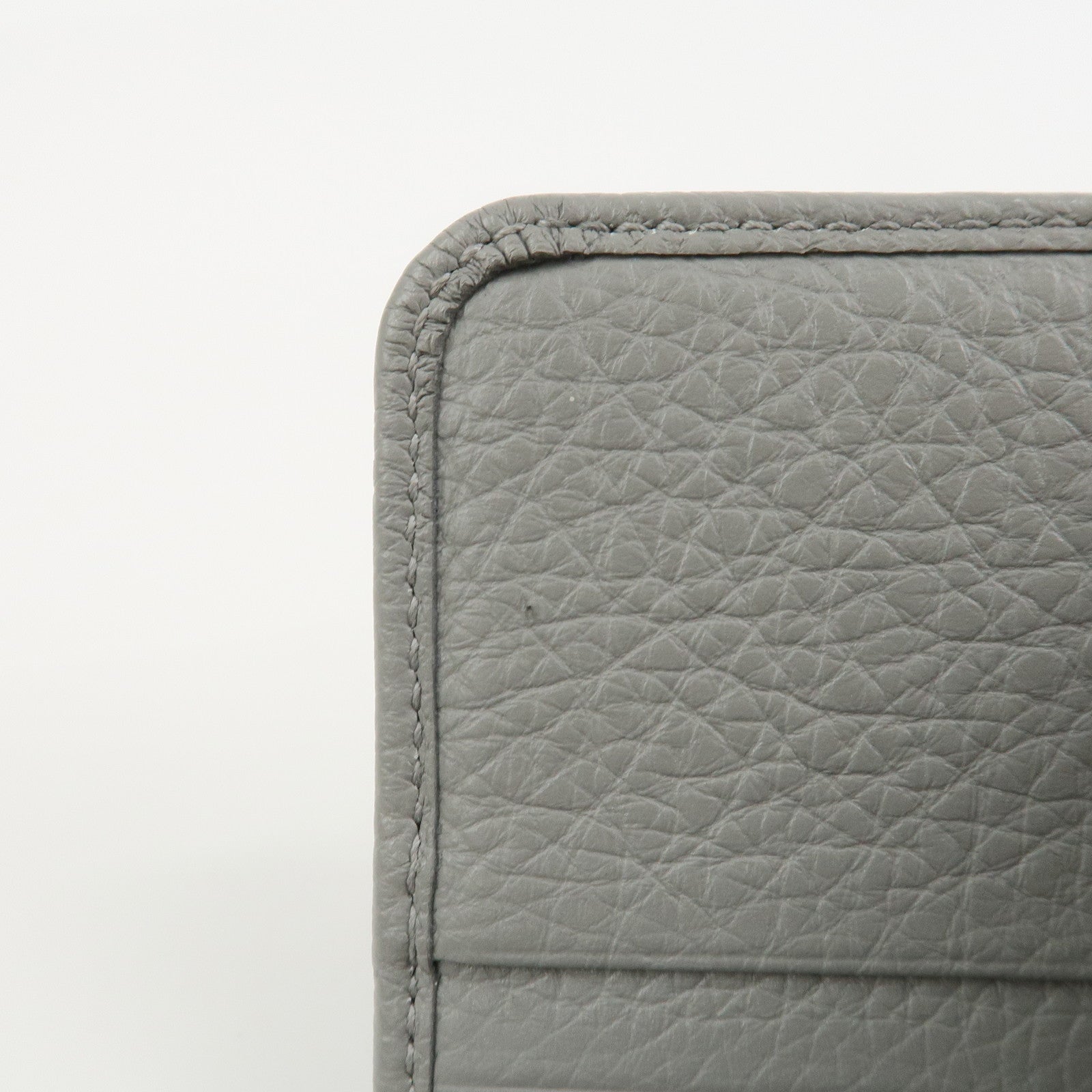 JIMMY CHOO Set of 2 Leather Long Wallet Coin Case Gray Gold