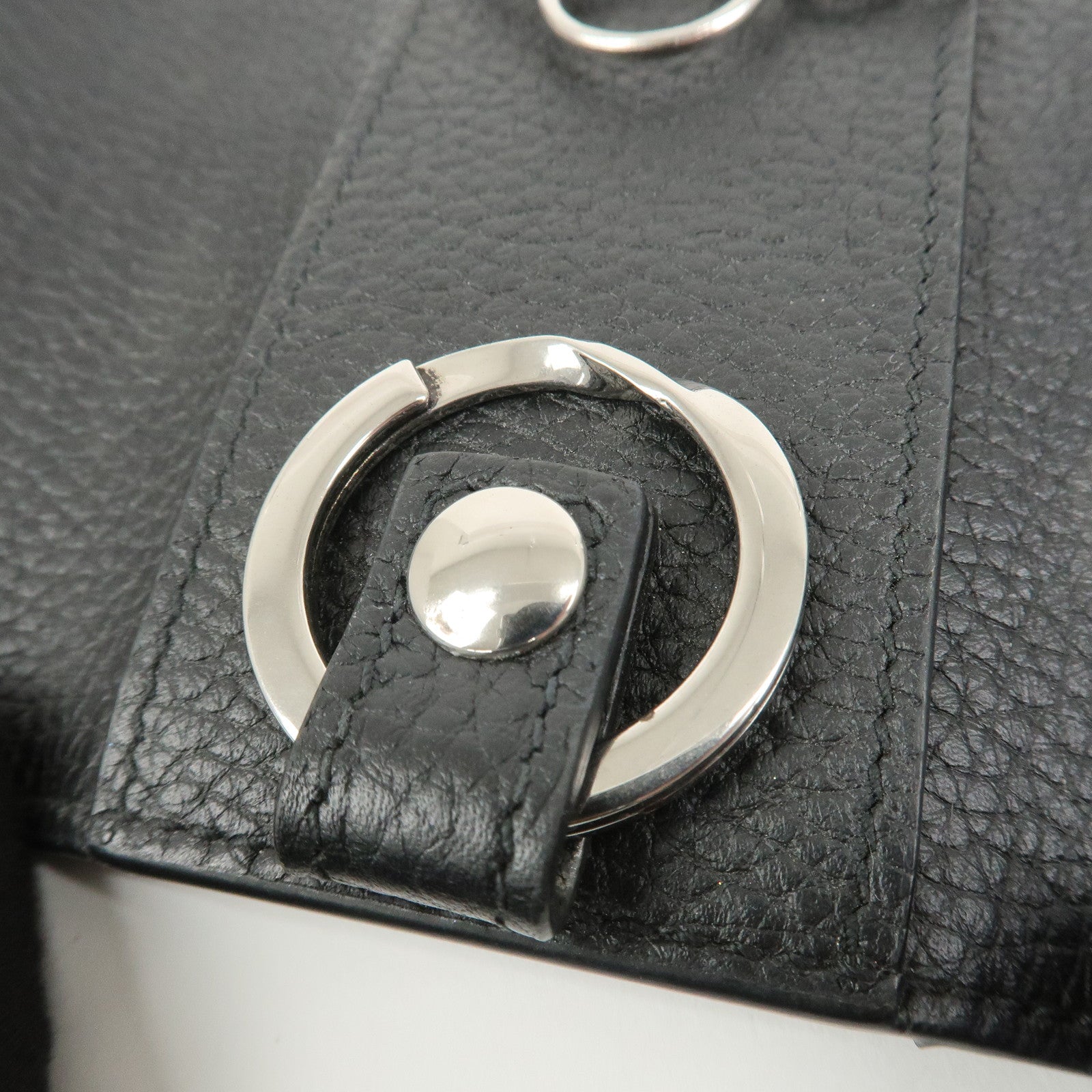 GUCCI Logo Leather 6 Rings Key Case Key Holder Black 771156
