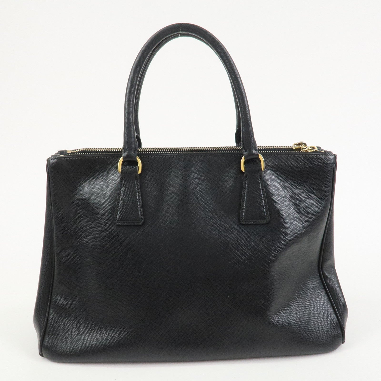 PRADA Galleria Triangle Logo Saffiano Leather 2Way Bag Black BN2274