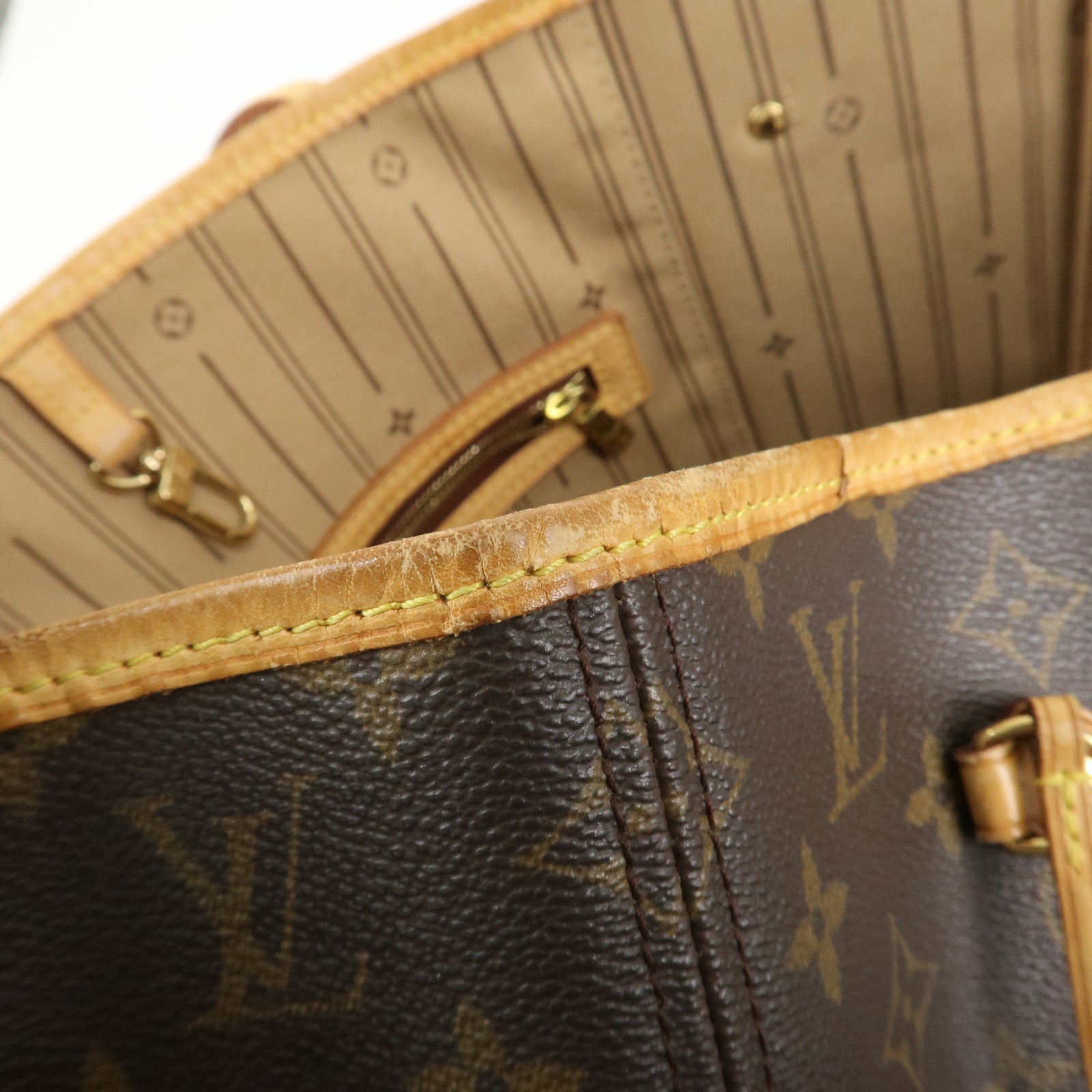 Louis Vuitton Monogram Neverfull MM Tote Bag Brown M40156 Used