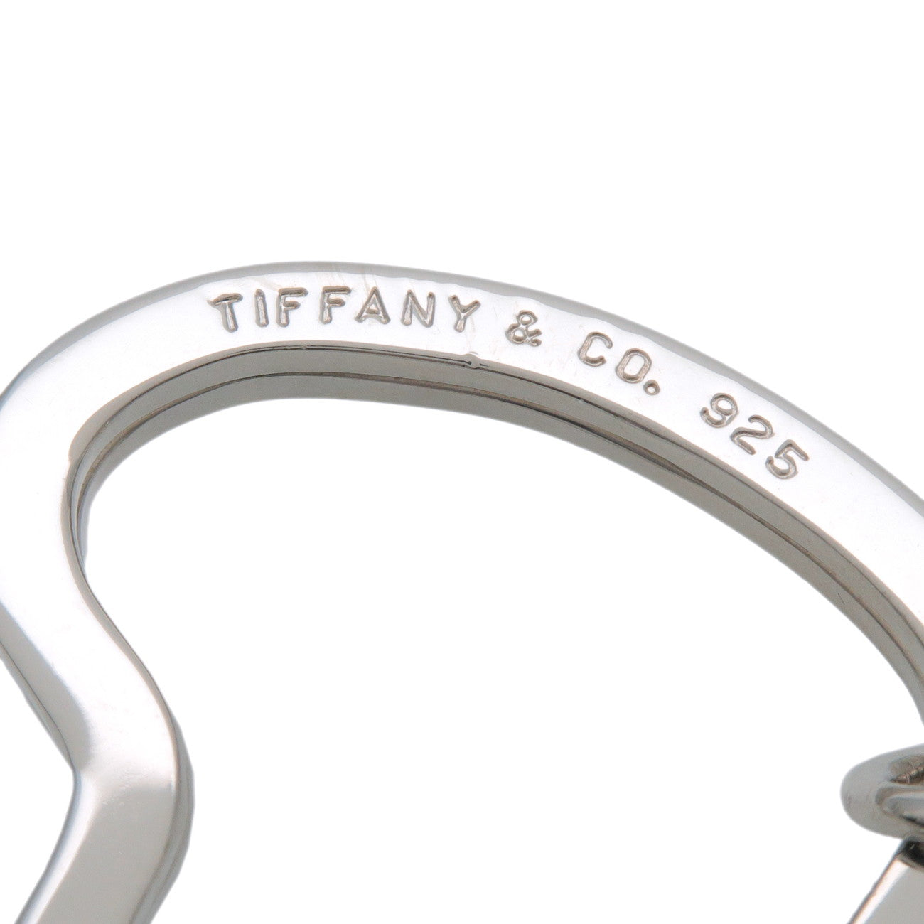 Tiffany & Co Open Heart Key Ring Key Chain SV925 Silver