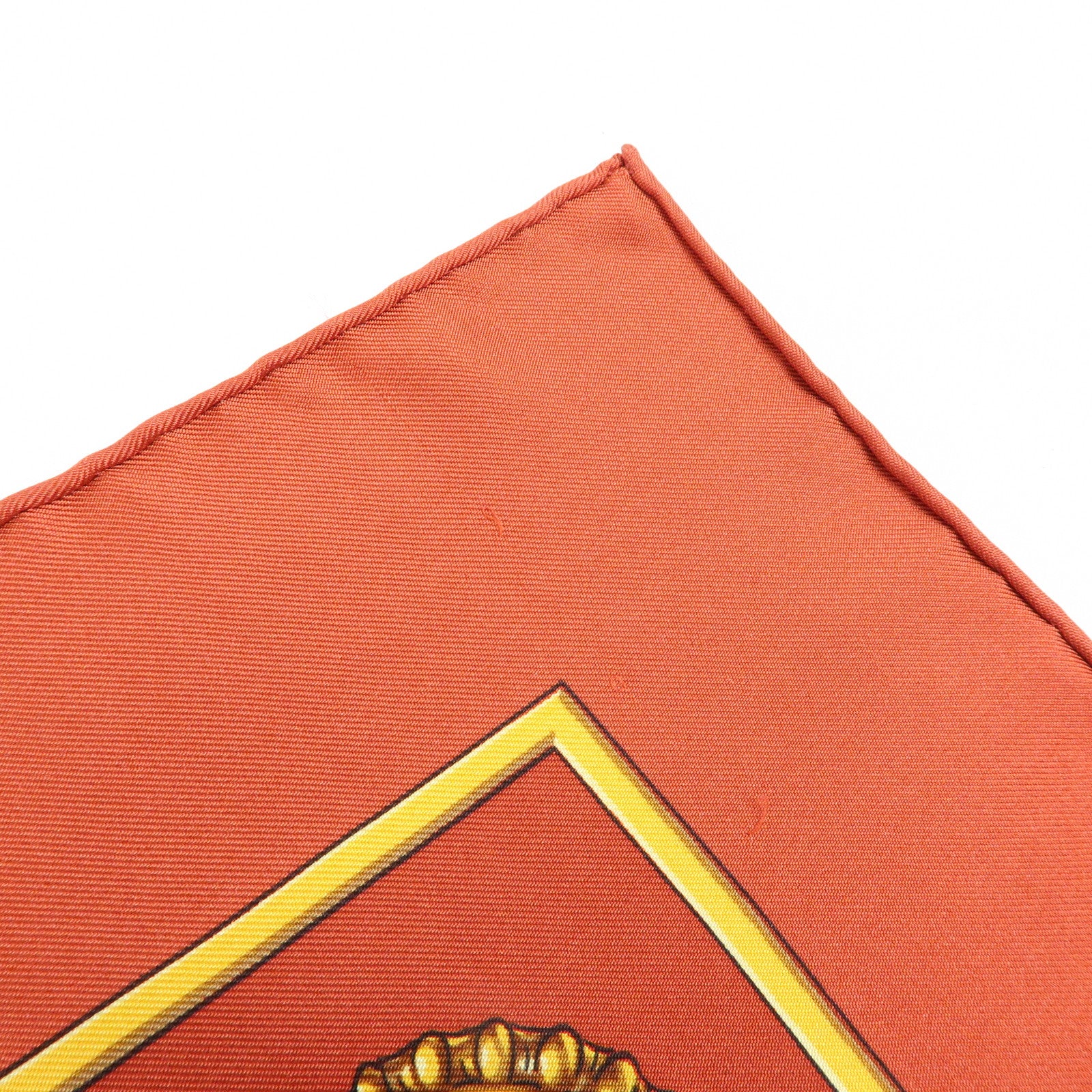 HERMES Carre 90 Silk 100% Scarf Les Trois Mousquetaires Brown Gold