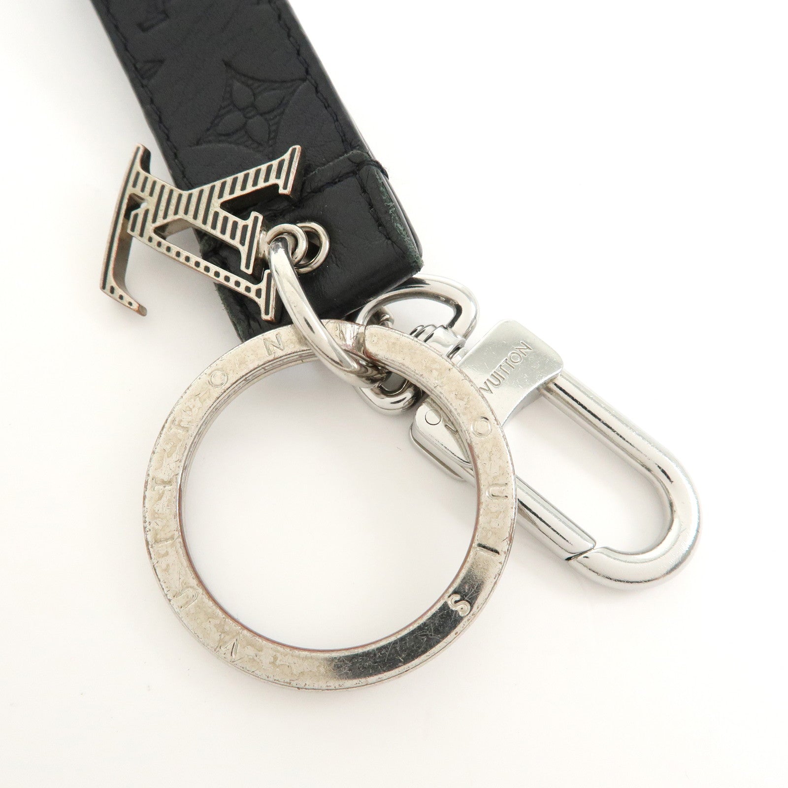 Louis Vuitton Monogram Shadow Dragonne S00 Charm Key Chain Black