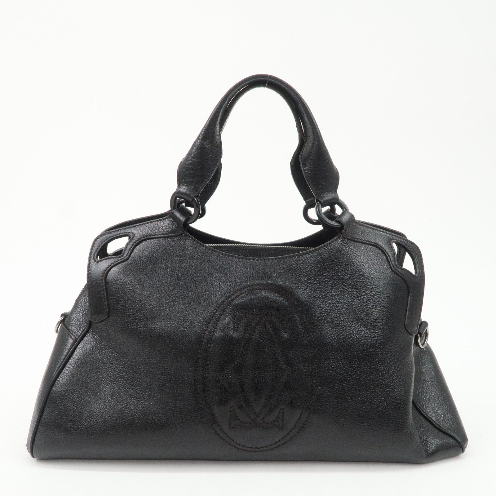 Cartier Must Line Calf Leather Marcello 2WAY Tote Bag Black