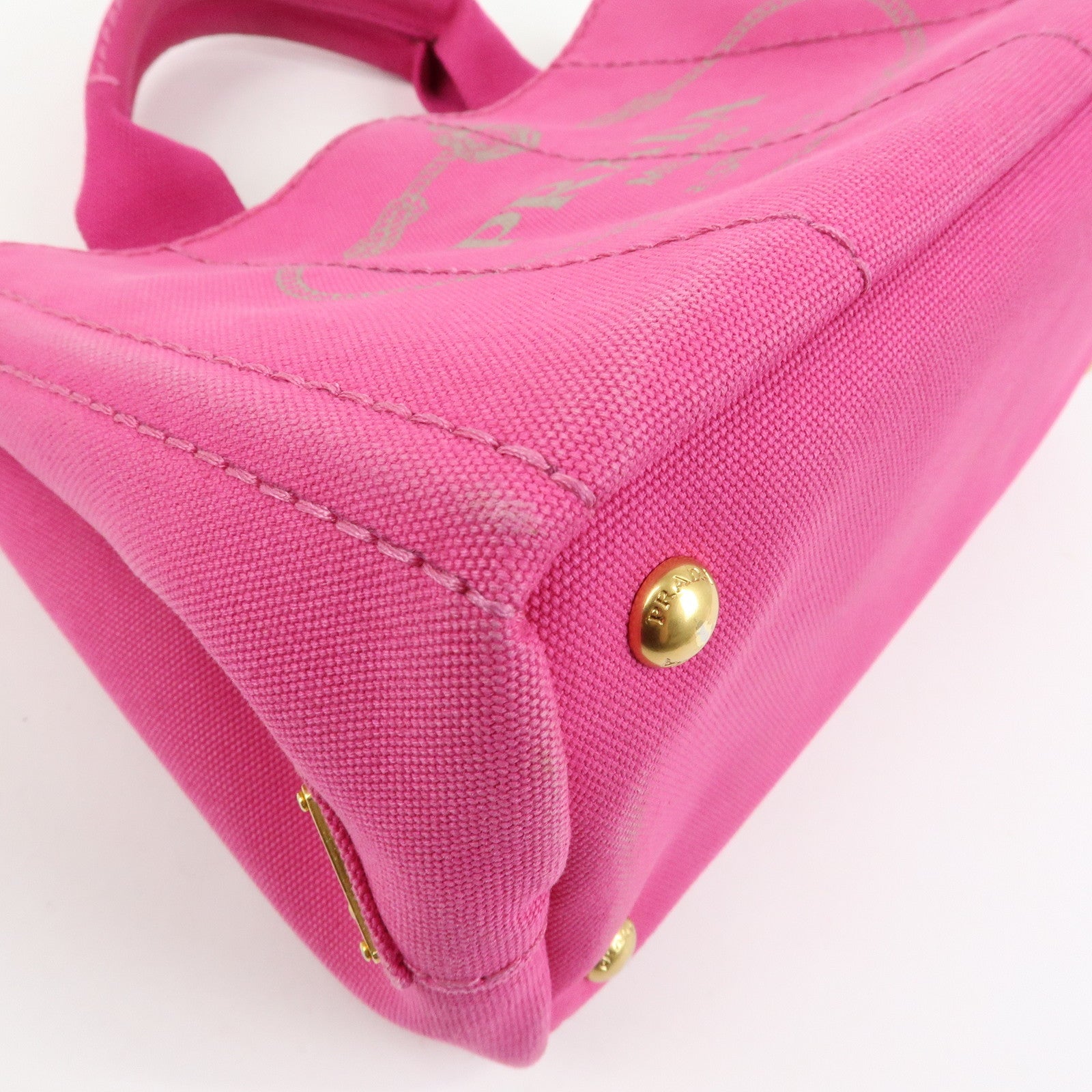 PRADA Triangle Logo Canapa Mini 2Way Bag Hand Bag Pink B2439G