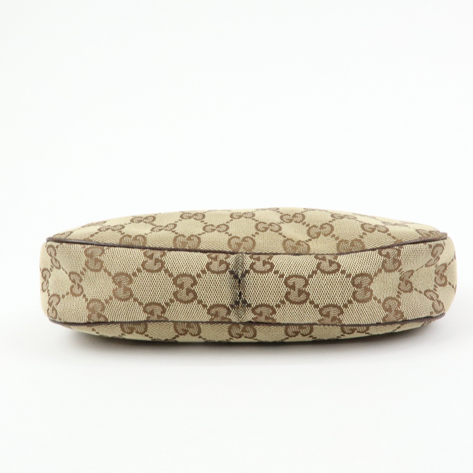 GUCCI GG Canvas Leather Shoulder Bag Hand Bag Beige Brown 154395