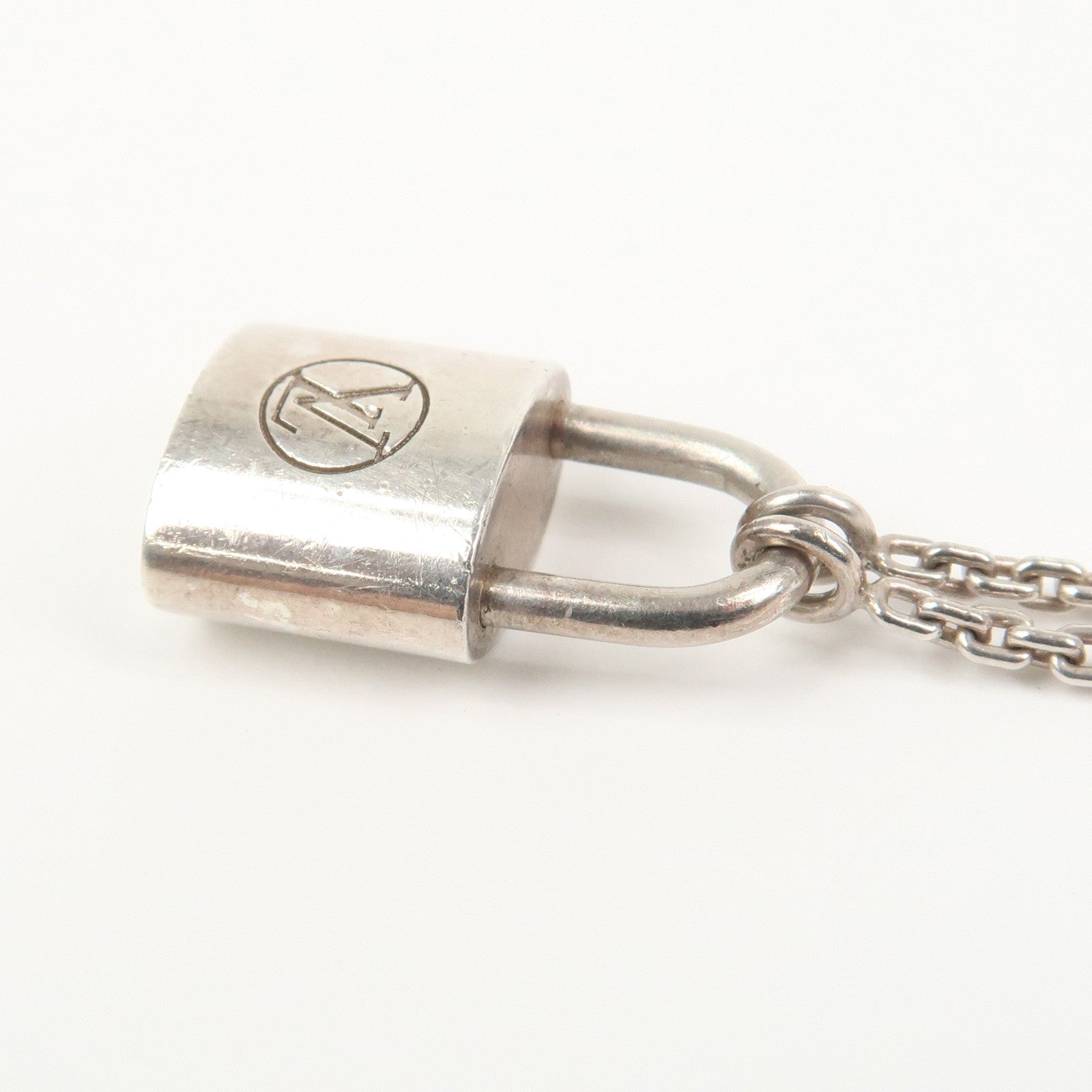 Louis Vuitton Lockit Pendant Necklace SV925 Silver D63534