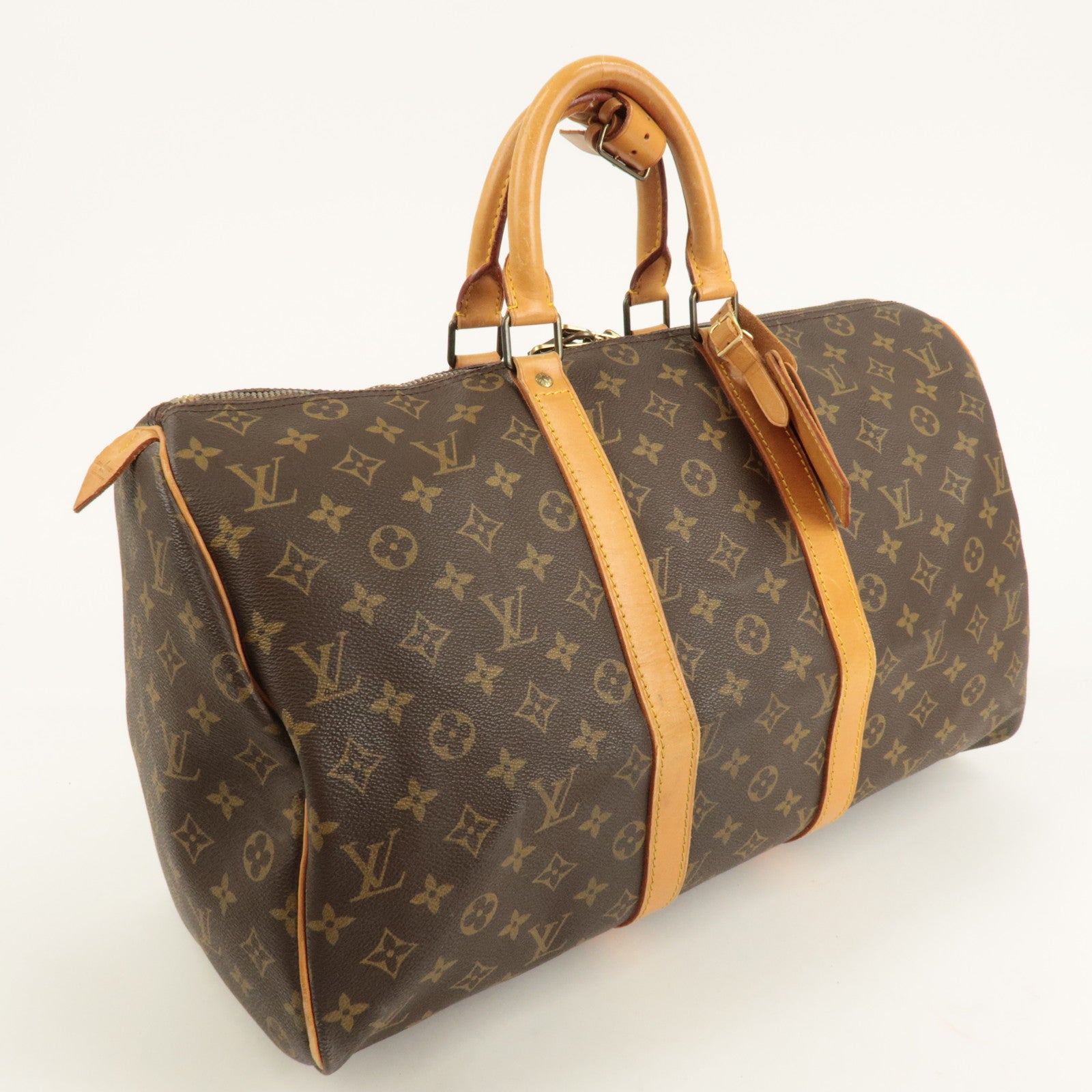 Louis Vuitton Monogram Keep All 45 Boston Bag Brown M41428